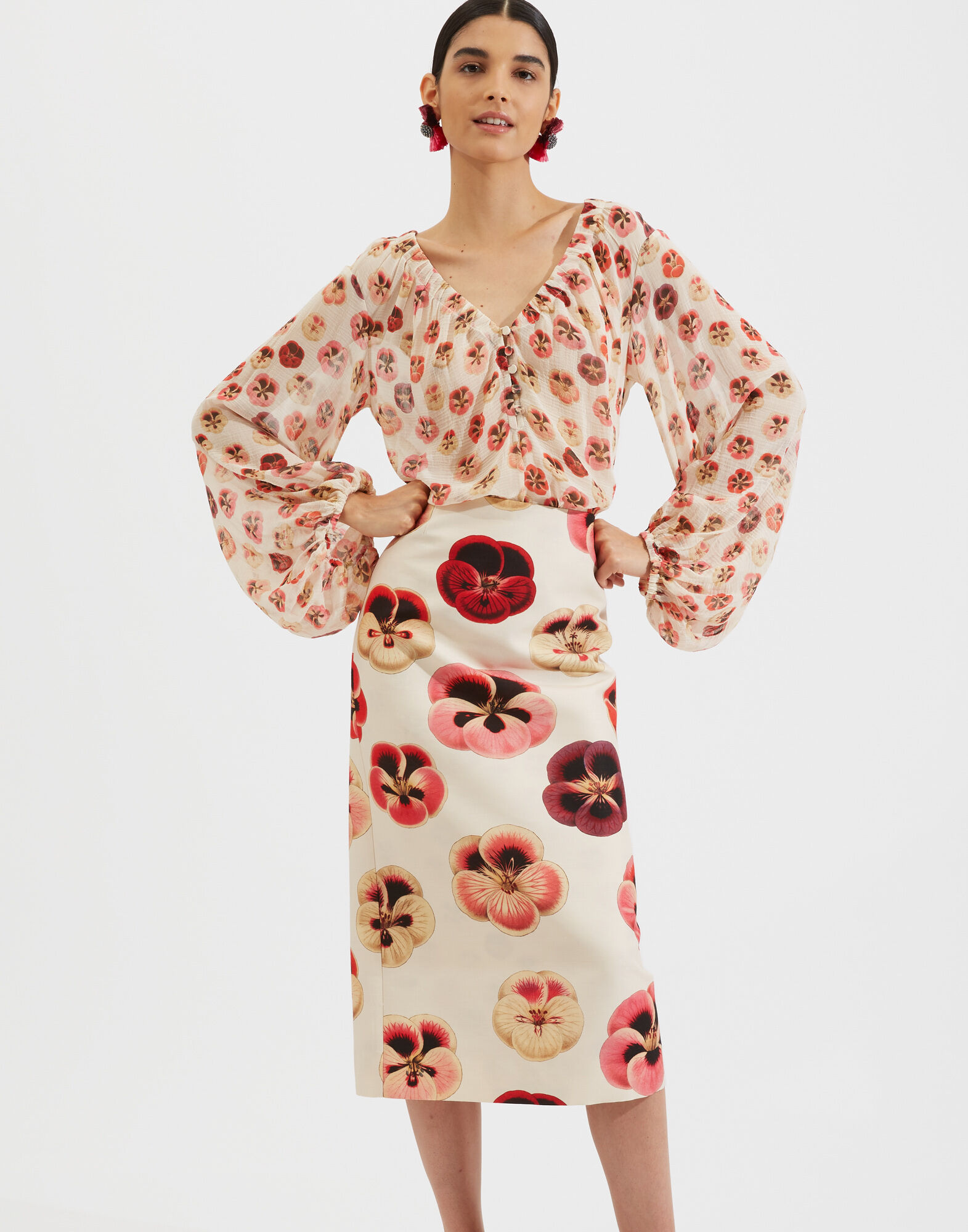 La DoubleJ Pencil Skirt Pansy SKI0011CAD001PAN0001