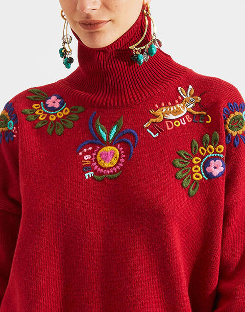 LaDoubleJ Boy Sweater Solid Red PUL0037KNI027RED0004