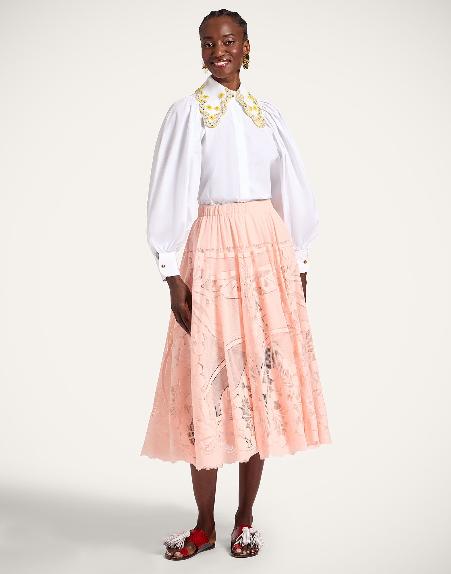 La DoubleJ Duchess Skirt Solid Pale Pink SKI0146LAC010SOLIDPI02