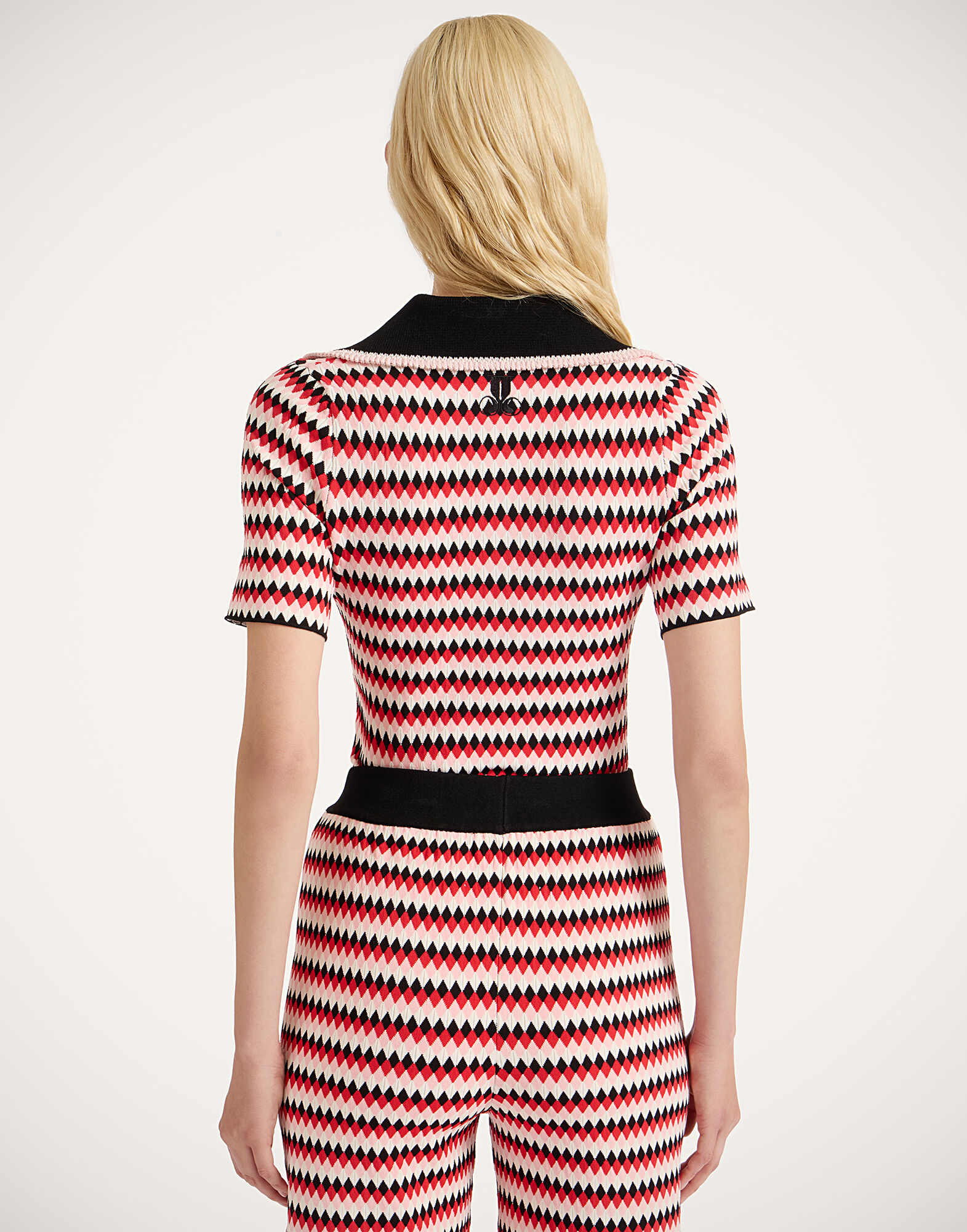 La DoubleJ Checkers Polo Multicolor Red & Pink PUL0268KNI159VA371PI01