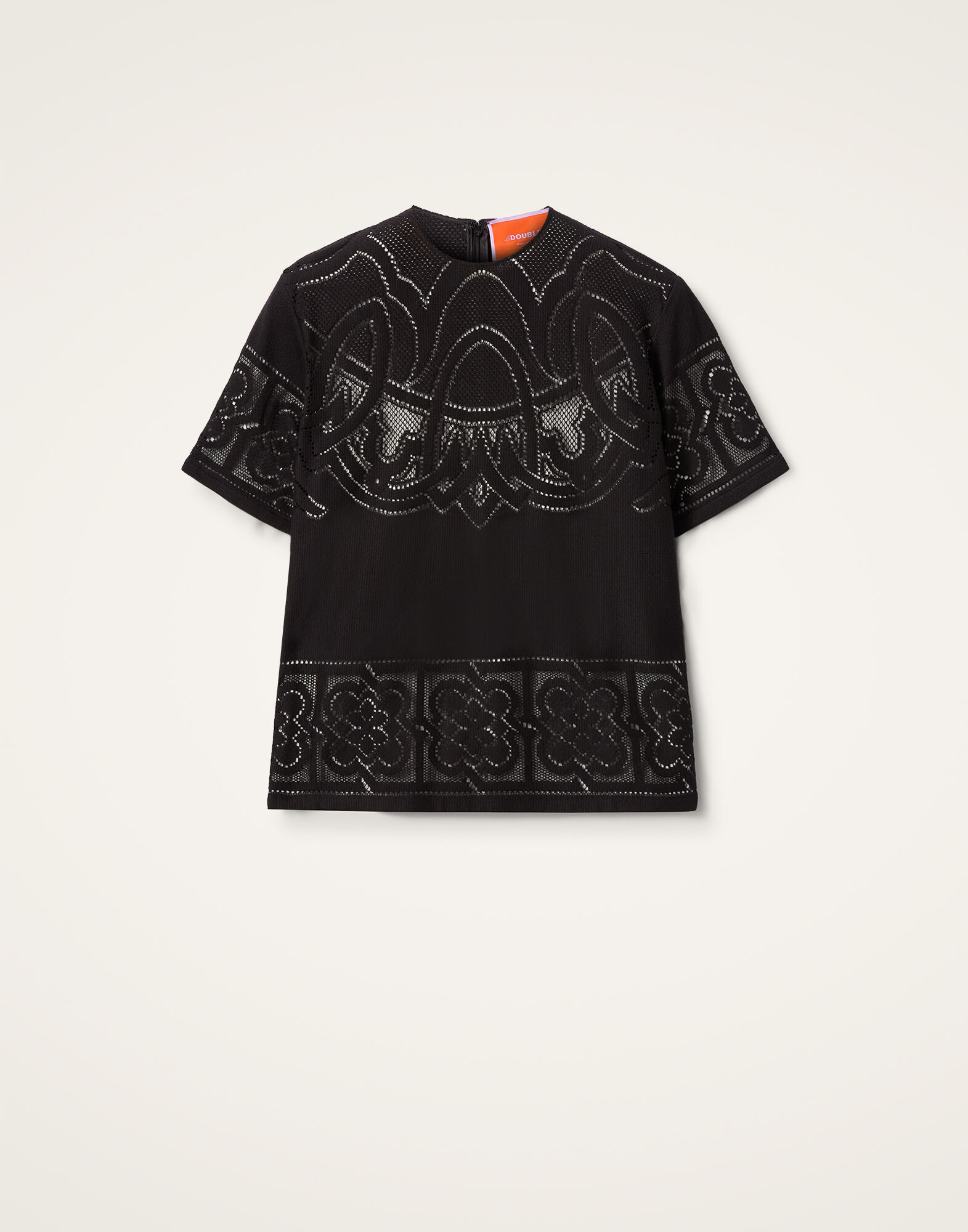 La DoubleJ Lacey House T-Shirt Solid Black TSH0035EMB064SOLIDBL01