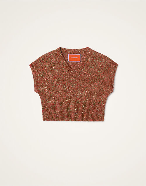 La DoubleJ Duchess Gilet Solid Orange PUL0363KNI201VA475OR02