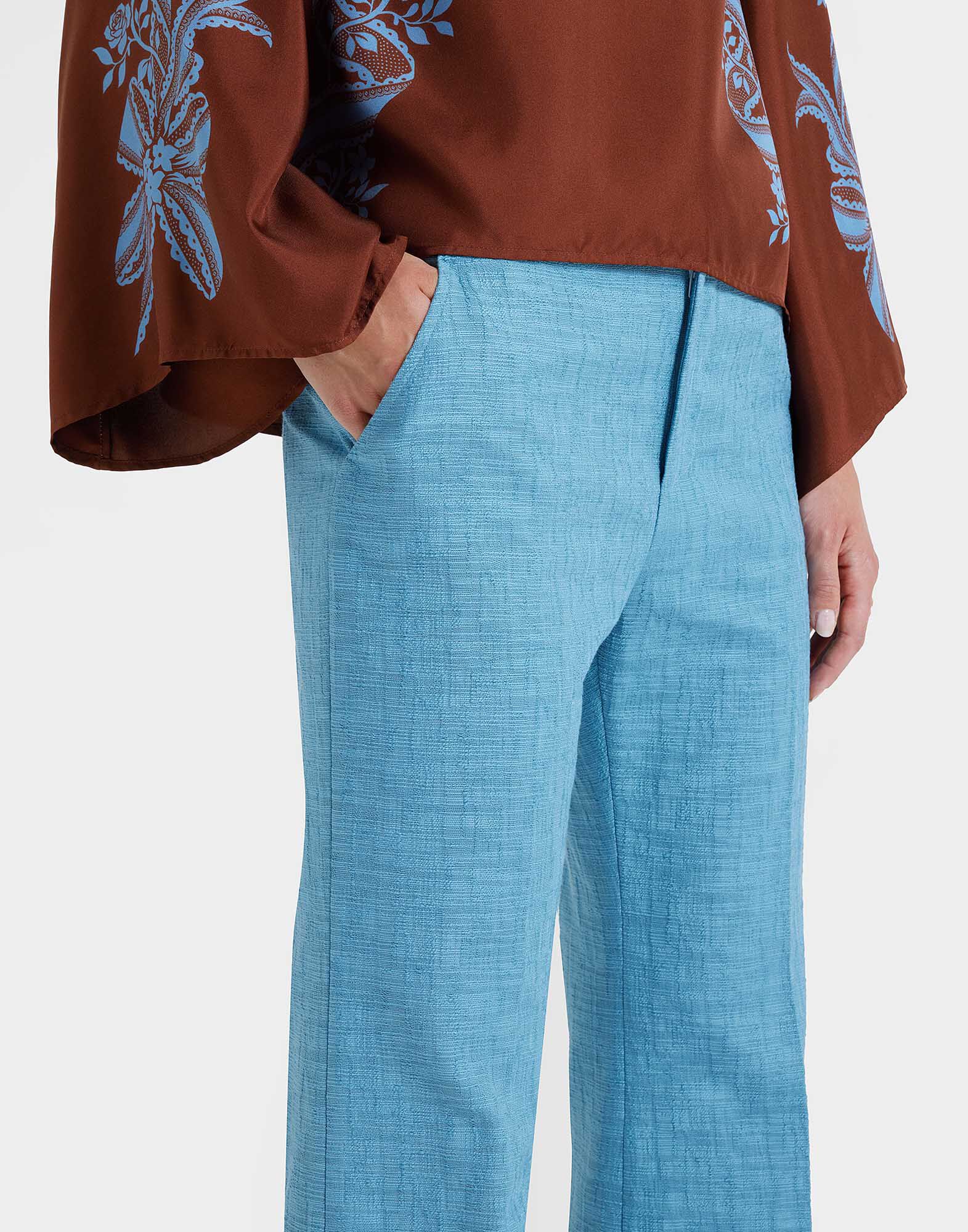 La DoubleJ Hendrix Pants Solid Light Blue TRO0014COT005SOLIDBU01