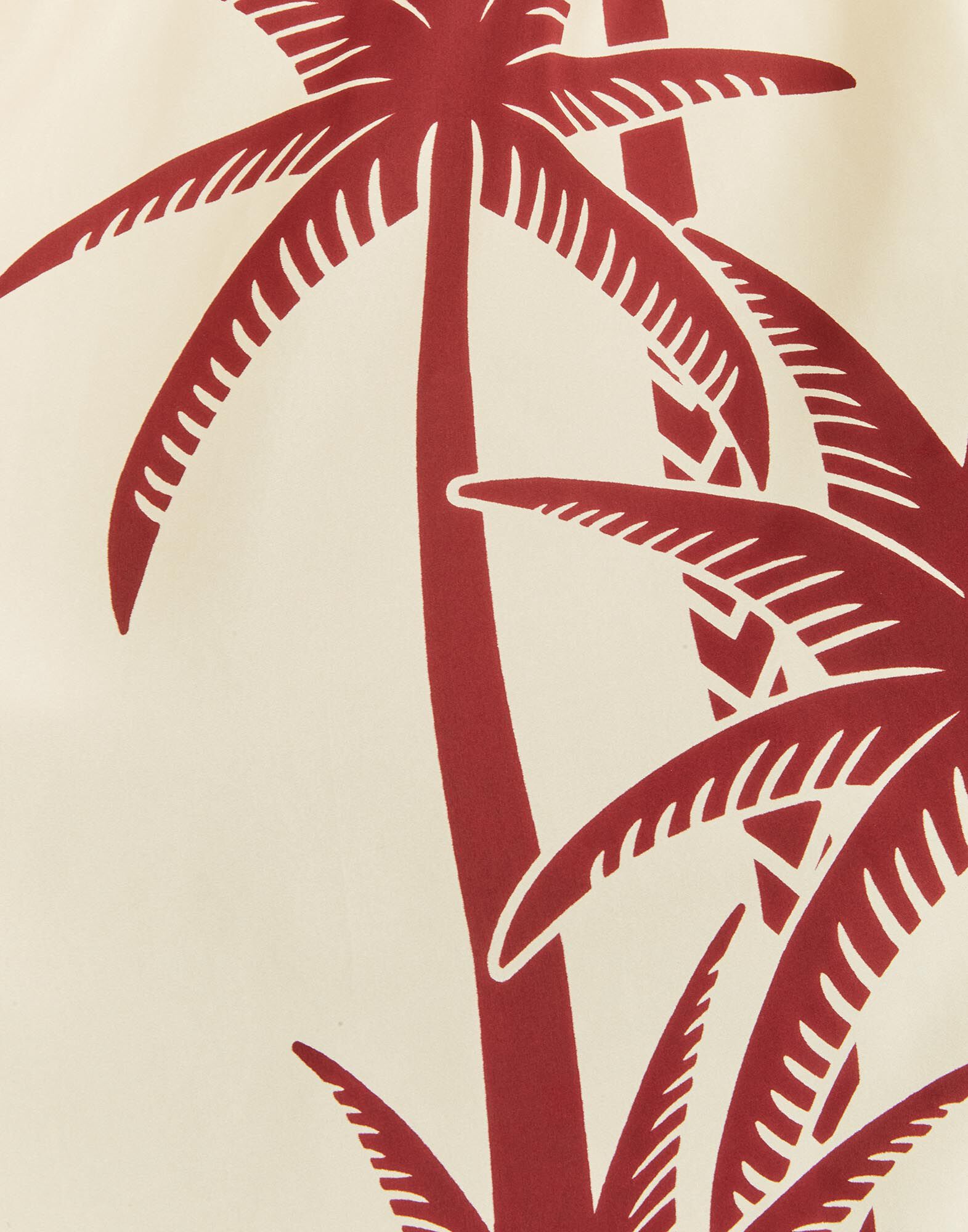 La DoubleJ Foulard Shirt Date Palms Plac&eacute;e Ivory SHI0059SIL006DAT01WH04