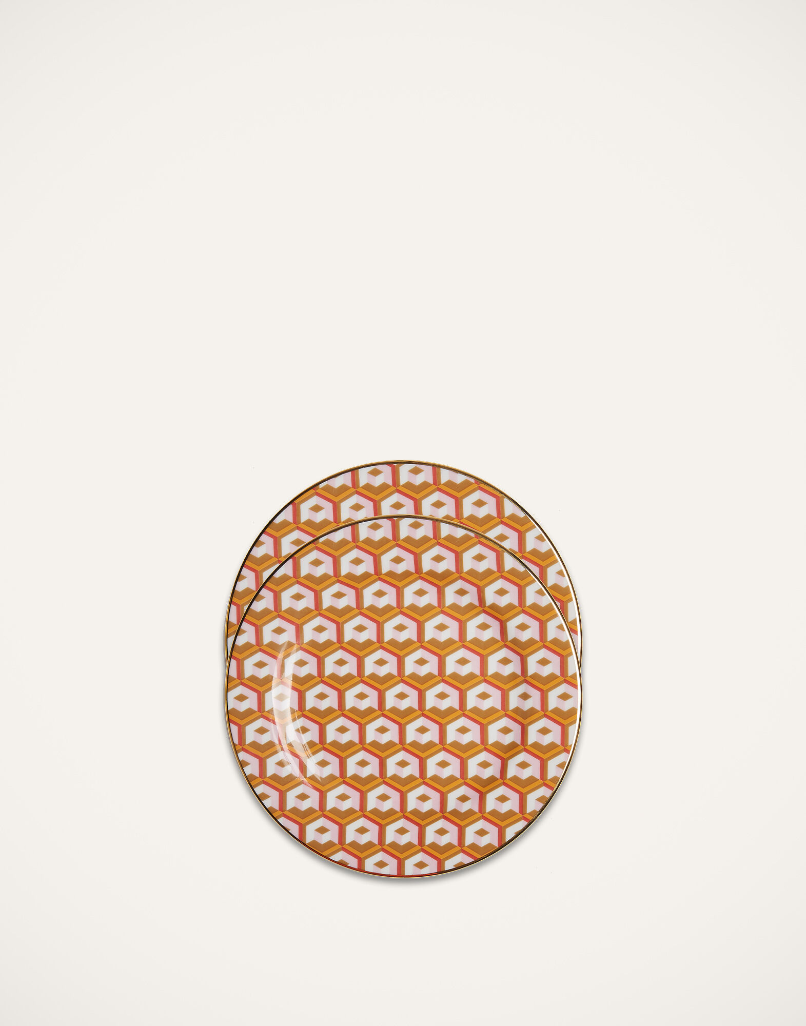 La DoubleJ Dessert Plate Set of 2 Cubi Oro DIS0048CER001CUB0006