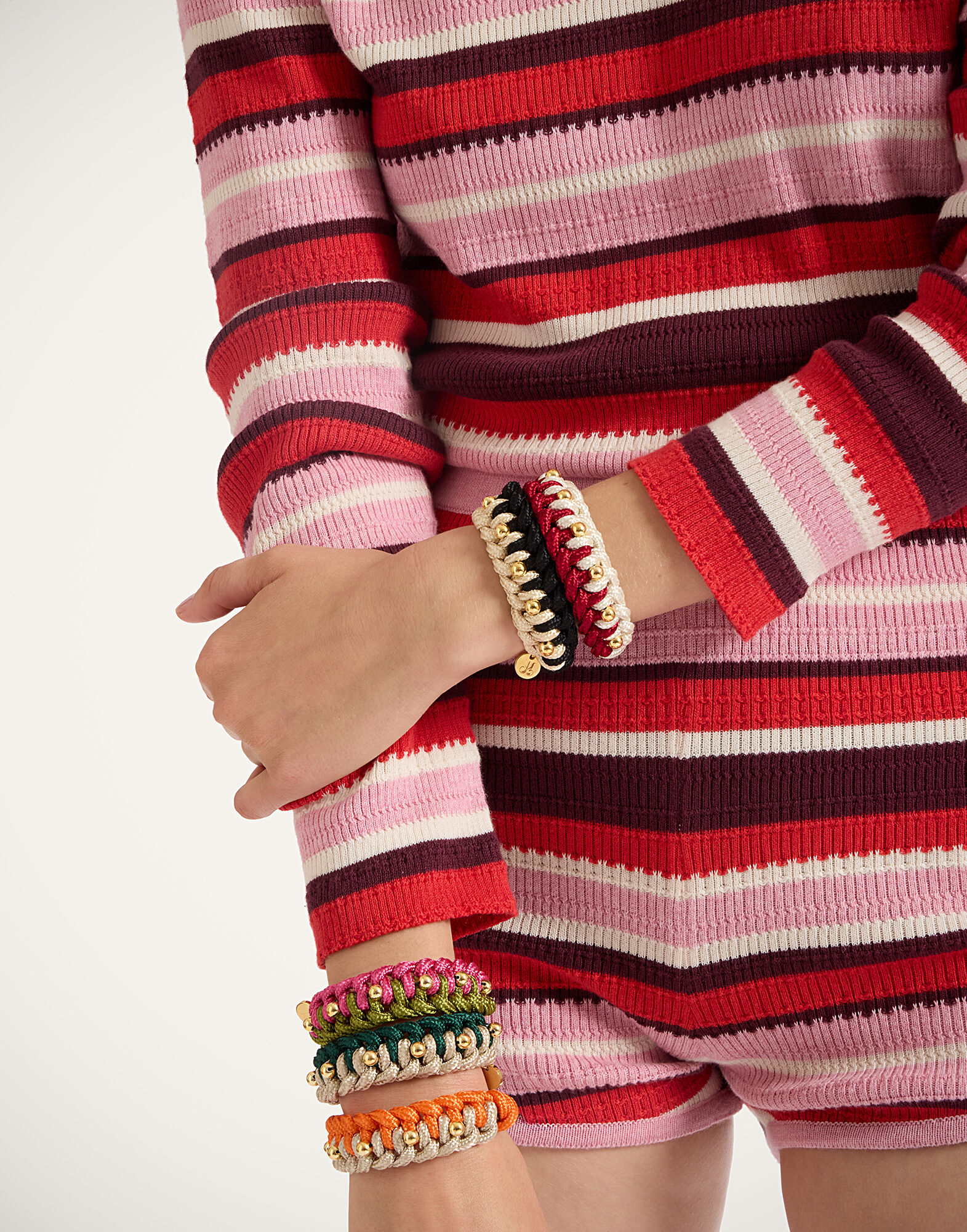 La DoubleJ Better Together Bracelet Bicolor Orange & Ivory BAC0011ROP001VA356OR02