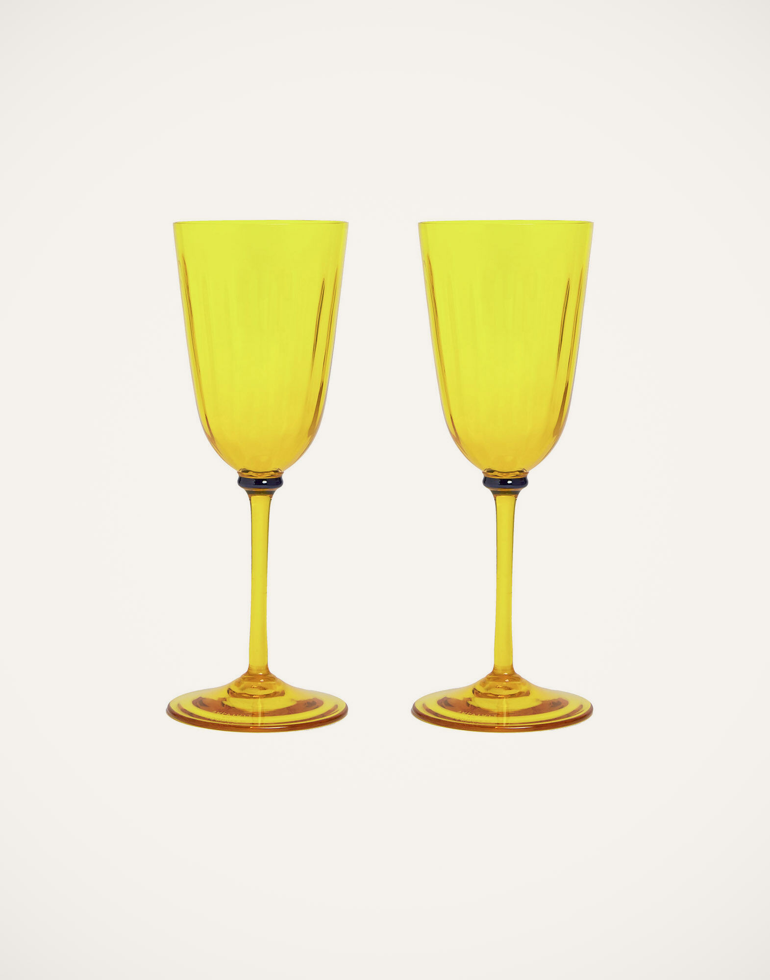 La DoubleJ Wine Glasses Set Of 2 Yellow GLA0020MUR001YEL0001