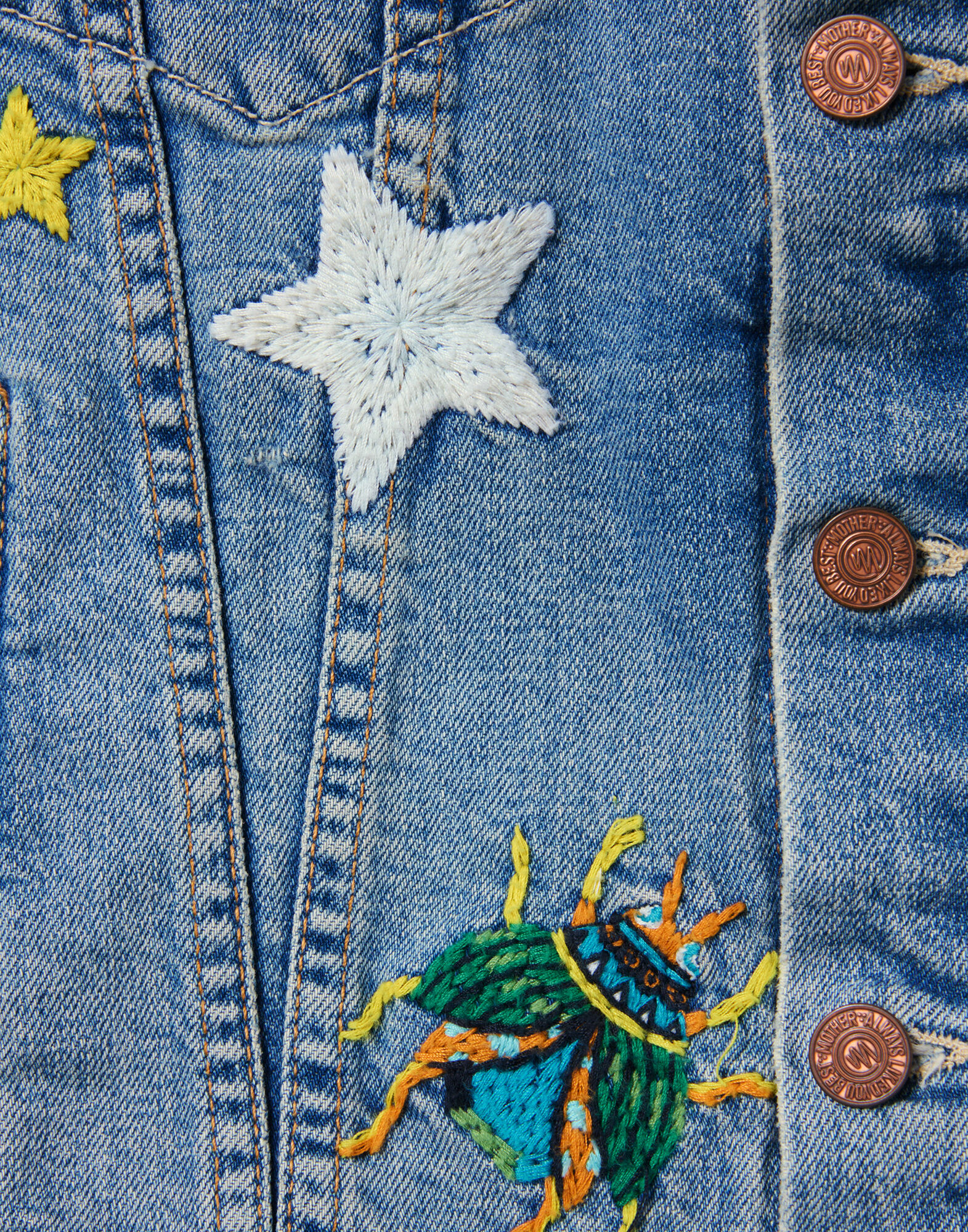 La DoubleJ The Clean Armhole Drifter Vest Star Of The Show Blue JAC0139DEN011STA03BU03