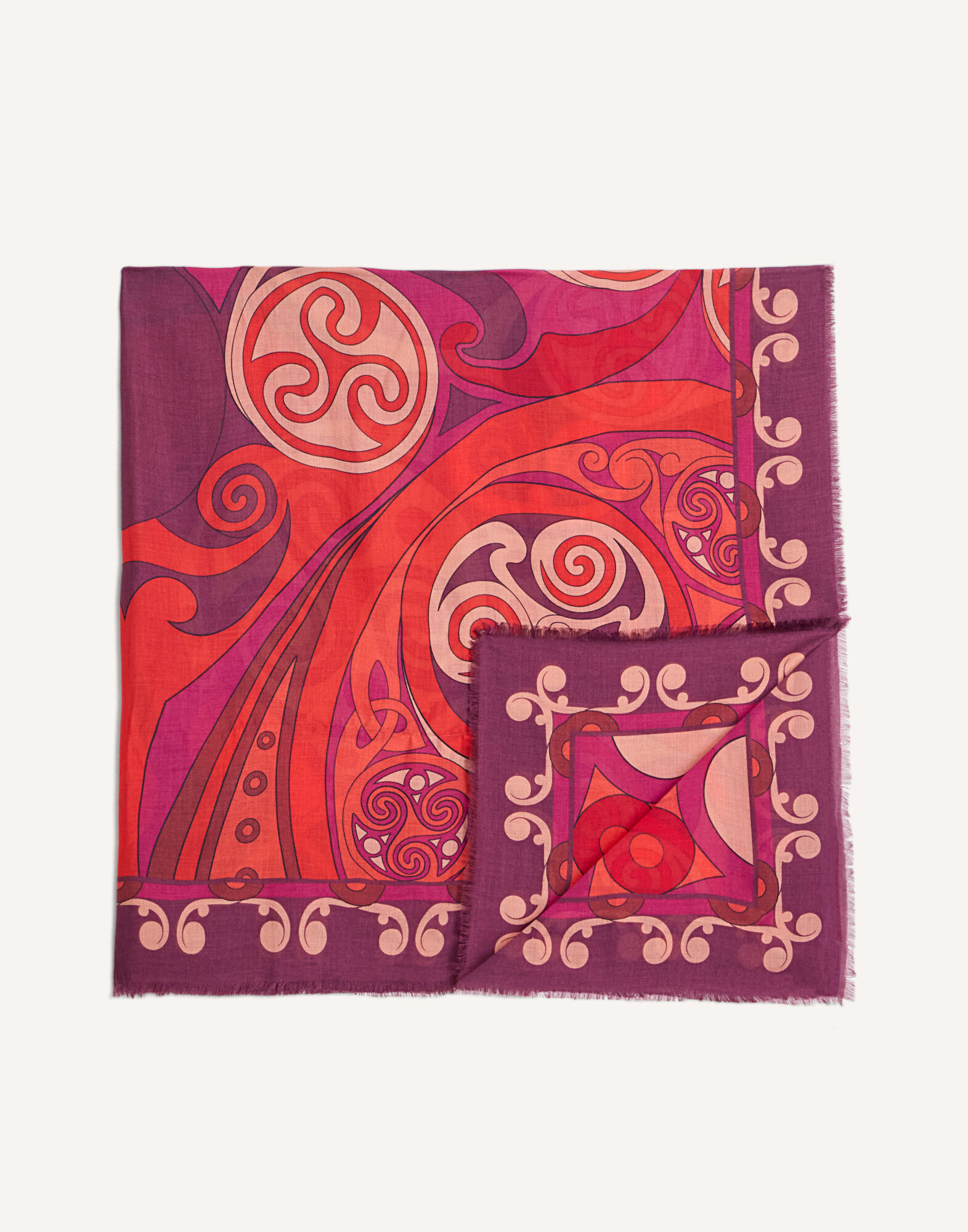 La DoubleJ Foulard 140 Alchemy Plac&eacute;e Dark Red SCA0060MOS001ALC03RE40