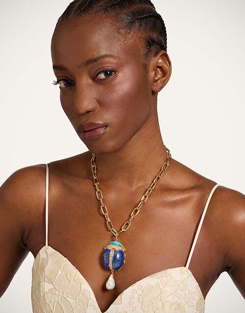 La DoubleJ Talismania Necklace 24K Gold Plate & Lapis lazuli NEC0054BRA003LAP01YE05