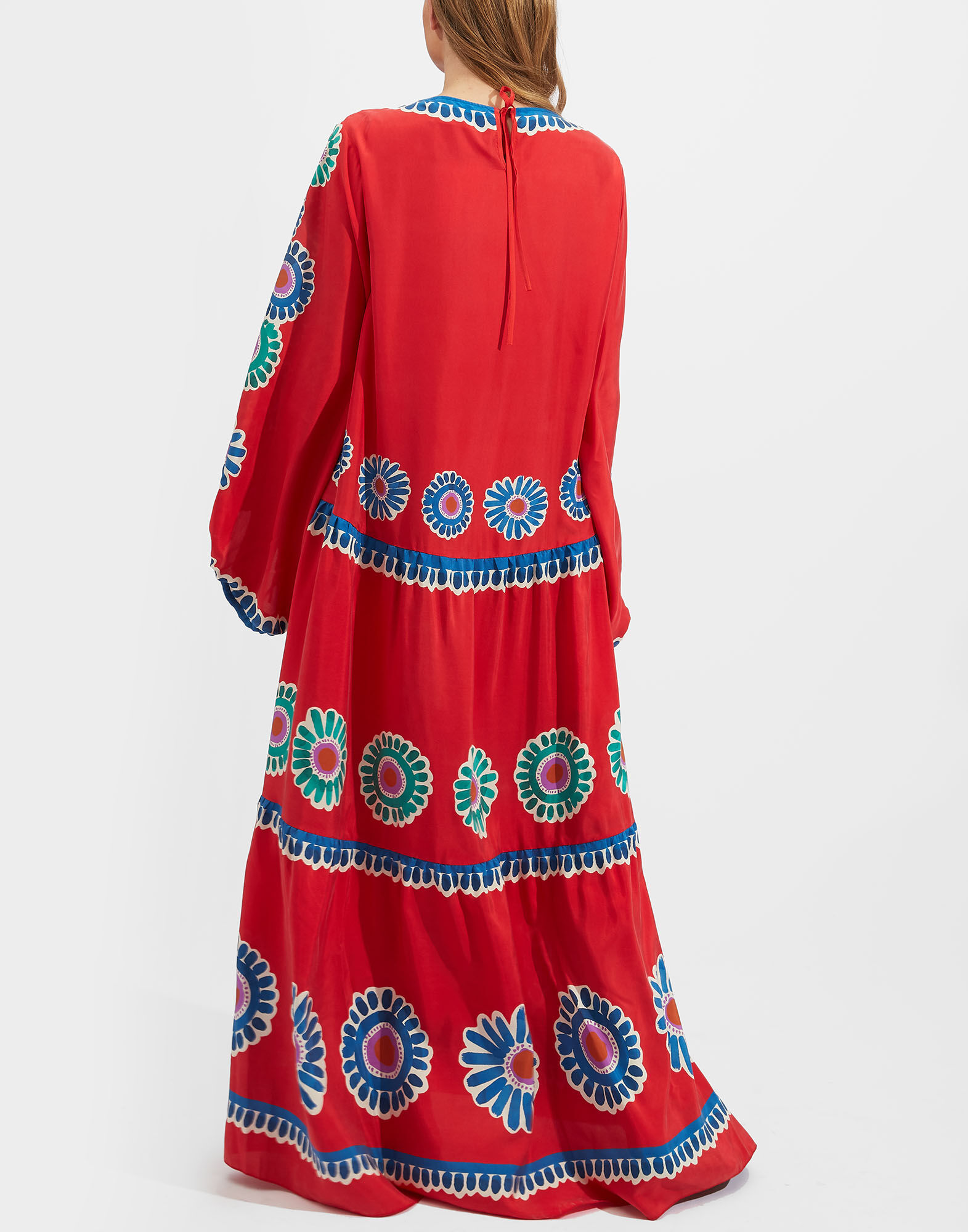 La DoubleJ Vesta Dress Daisy Plac&eacute;e Red DRE0302SIL009DAY0007