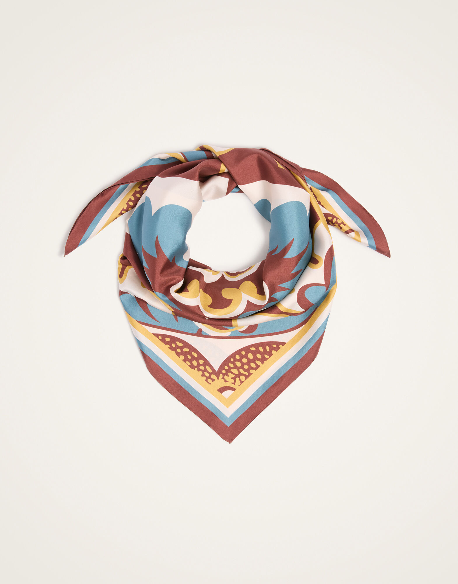 La DoubleJ Foulard 90 Palazzo Plac&eacute;e Chocolate SCA0067SIL006PAL08BR07