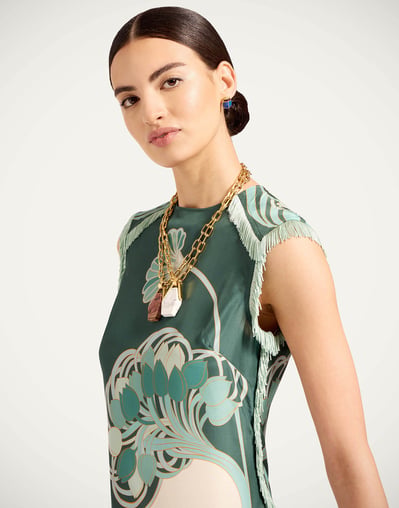 green scarf dress ASOS DESIGN Tall high neck scarf maxi dress in olive green