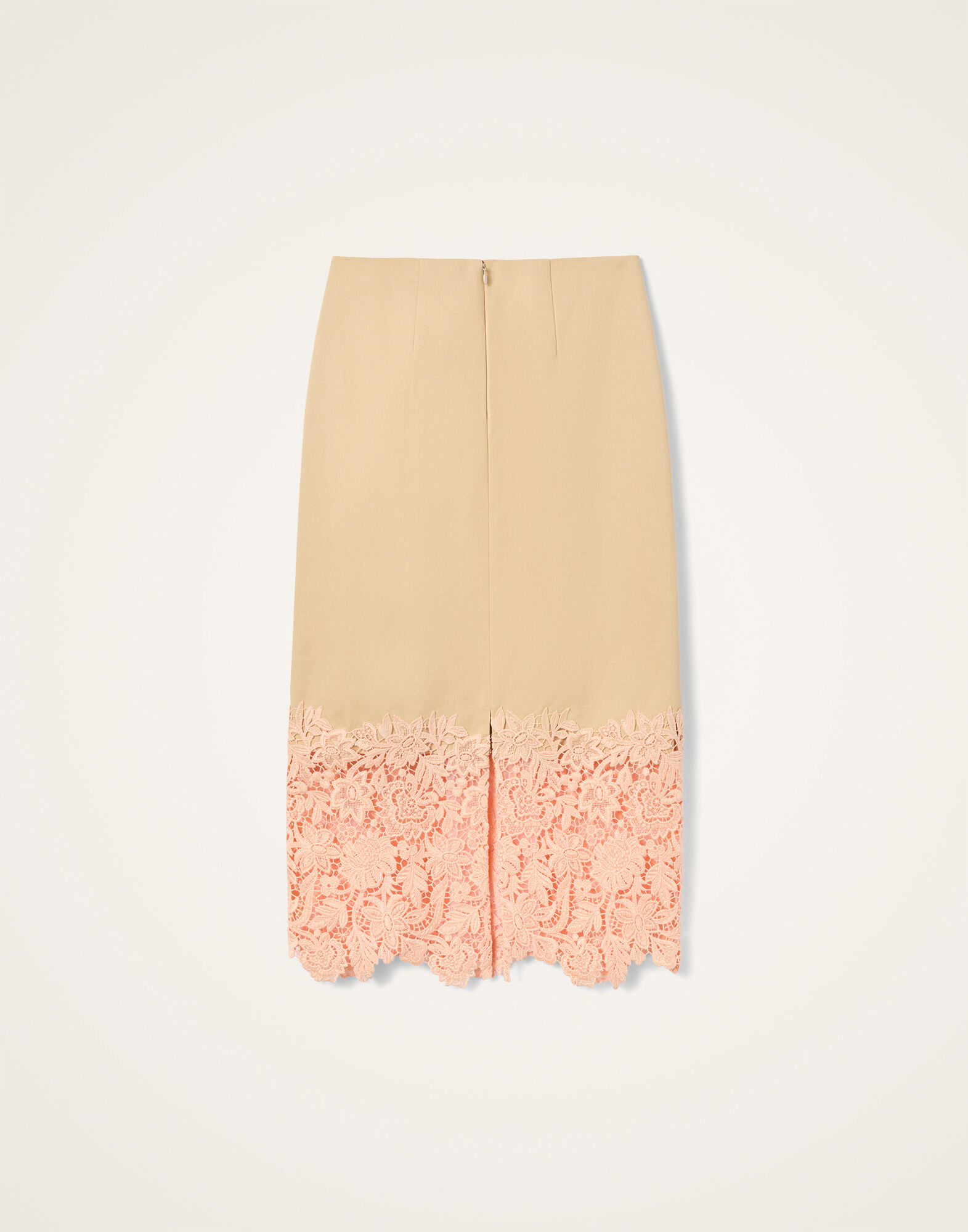 La DoubleJ Pencil Skirt Solid Light Beige SKI0198COT089SOLIDBR01