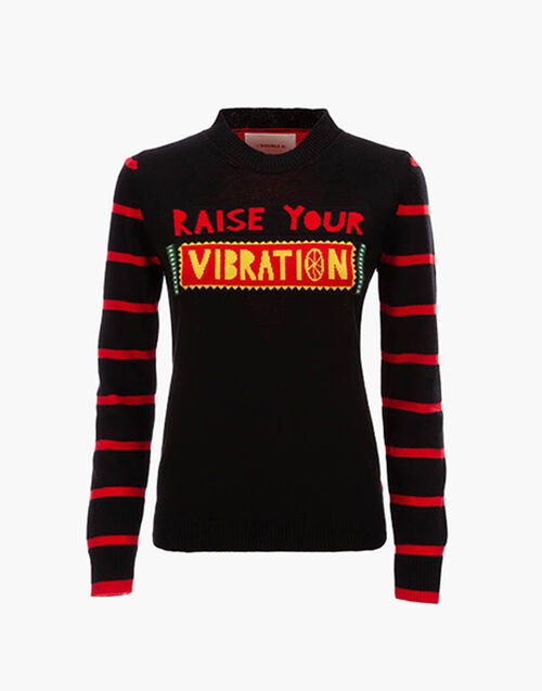 LaDoubleJ Skinny Crew Neck Solid Black PUL0038KNI029BLA0001