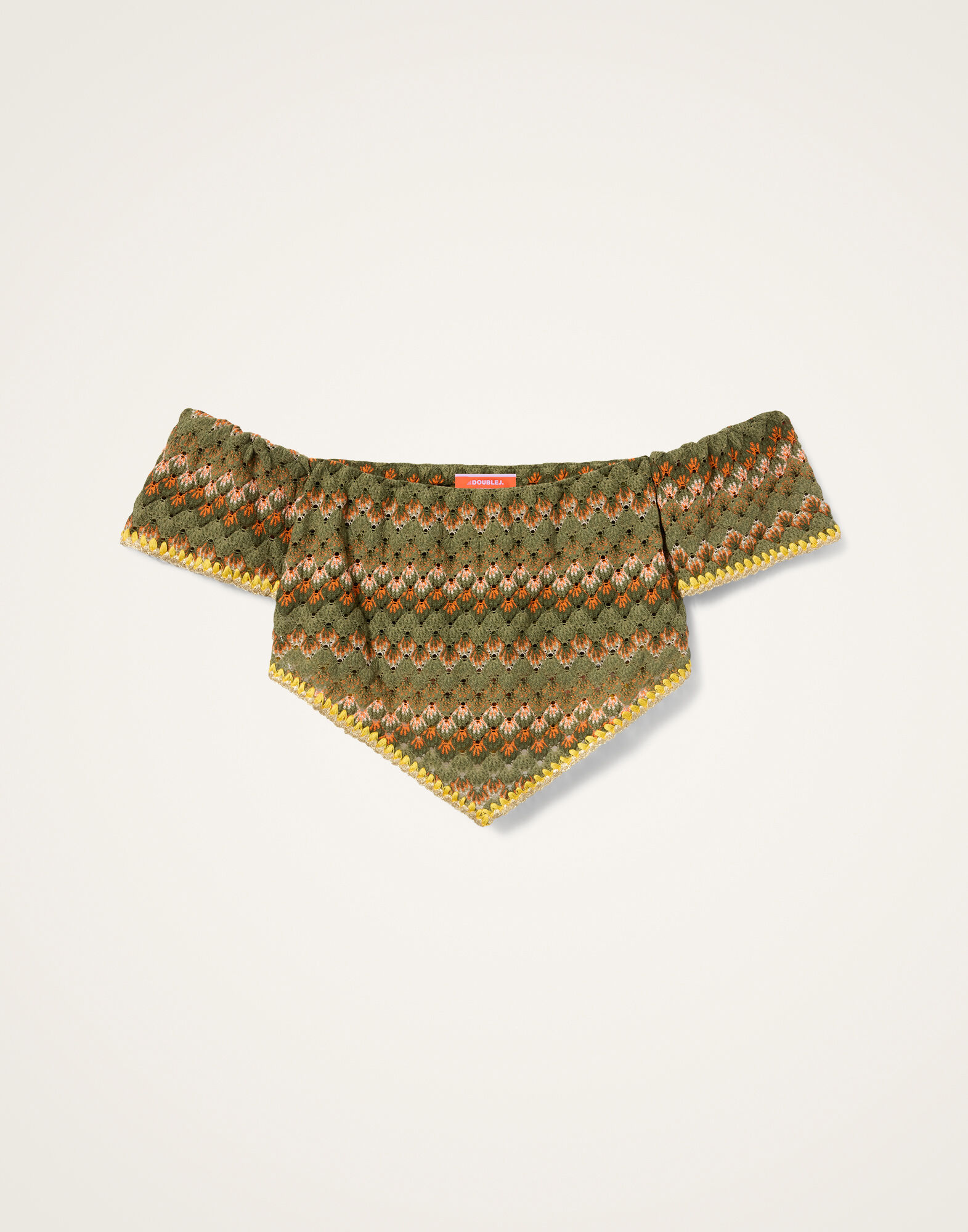 La DoubleJ Sand Dollar Top Multicolor Green & Orange TOP0211COT091SOLIDGR02