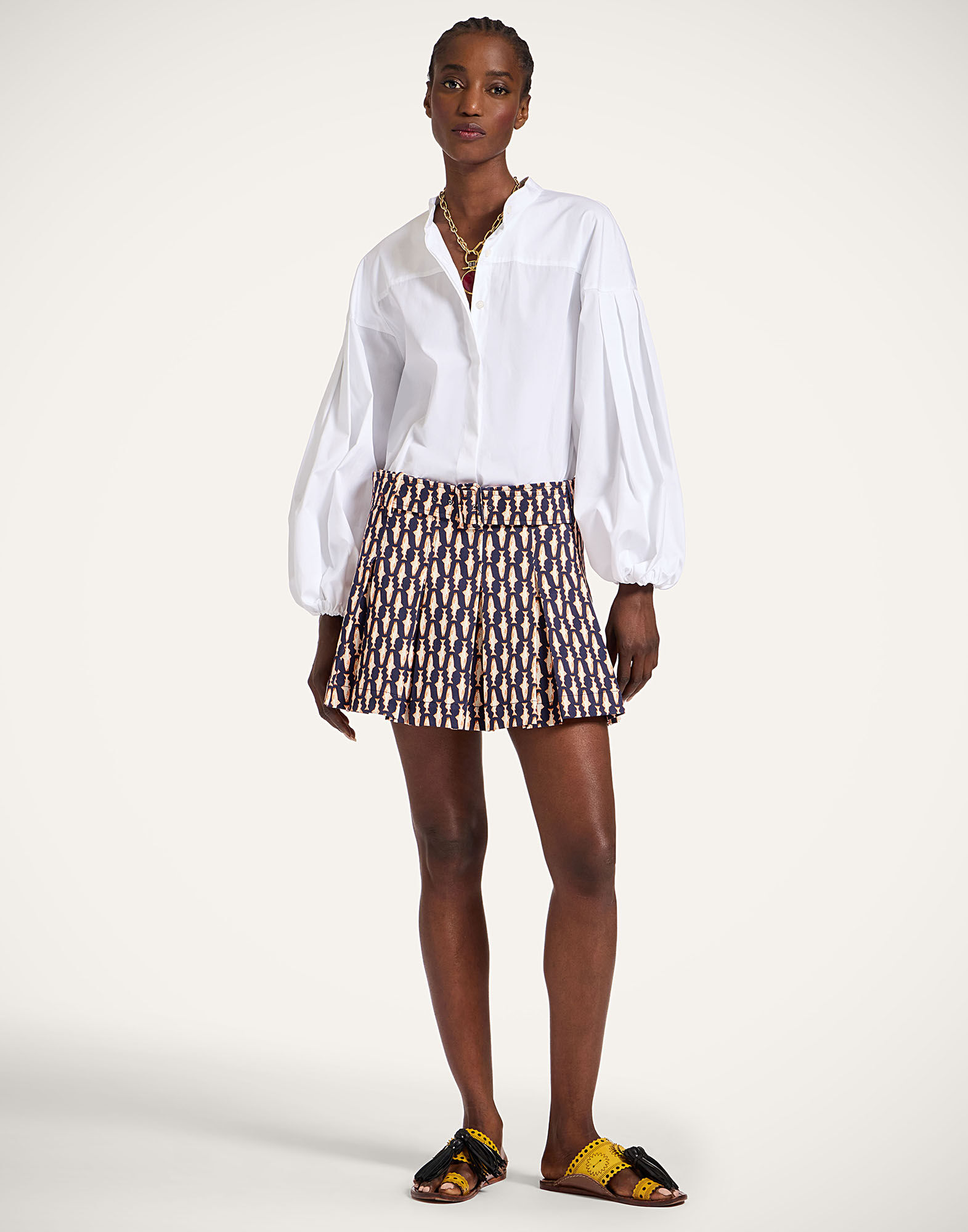 La DoubleJ Roller Skirt Pesciolini Blue SKI0152COT063PES04BU03