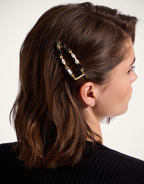 La DoubleJ Crystals Hair Clip Solid Gold CLI0003BRA005SOLIDGY04