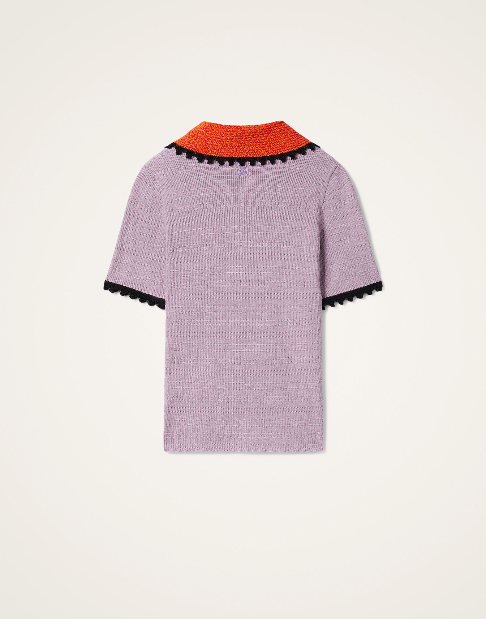 La DoubleJ Picket Polo Top Solid Lilac PUL0273KNI154SOLIDPU02