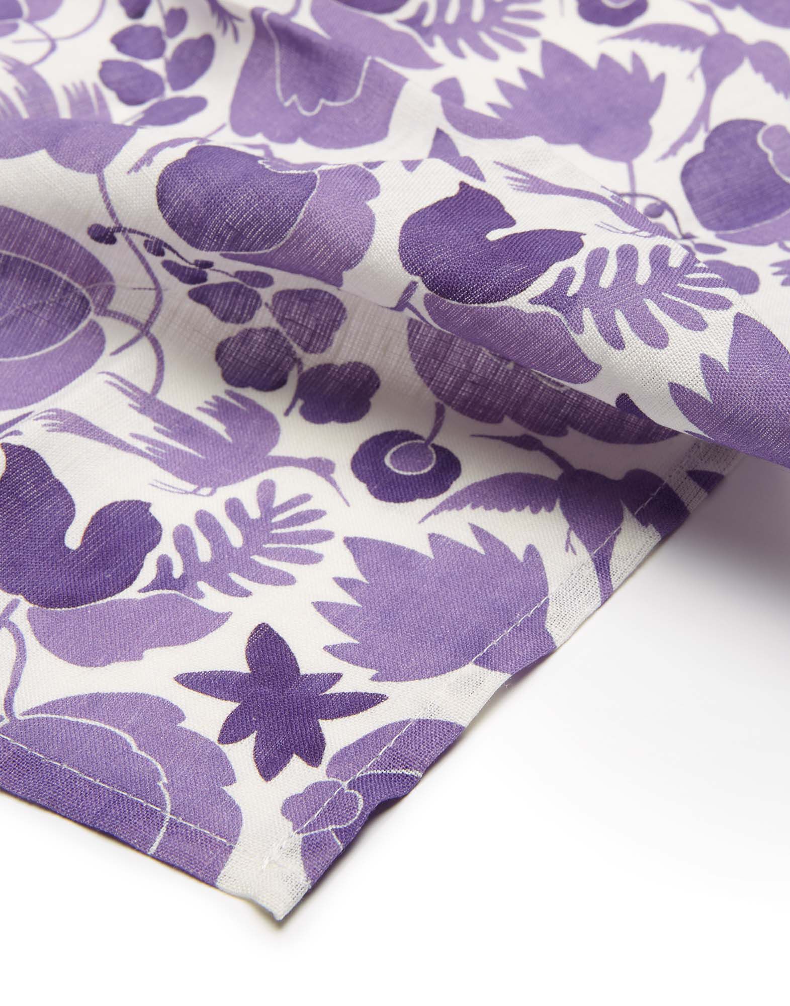 La DoubleJ Large Napkins Set Of 2 Wildbird Viola Small NAP0006LIN001CER0020