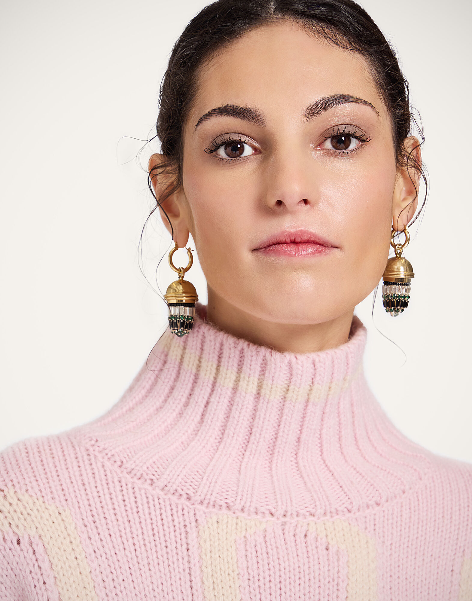La DoubleJ Comber Turtleneck Multicolor Pink & Burgundy PUL0225KNI134VA450PI07