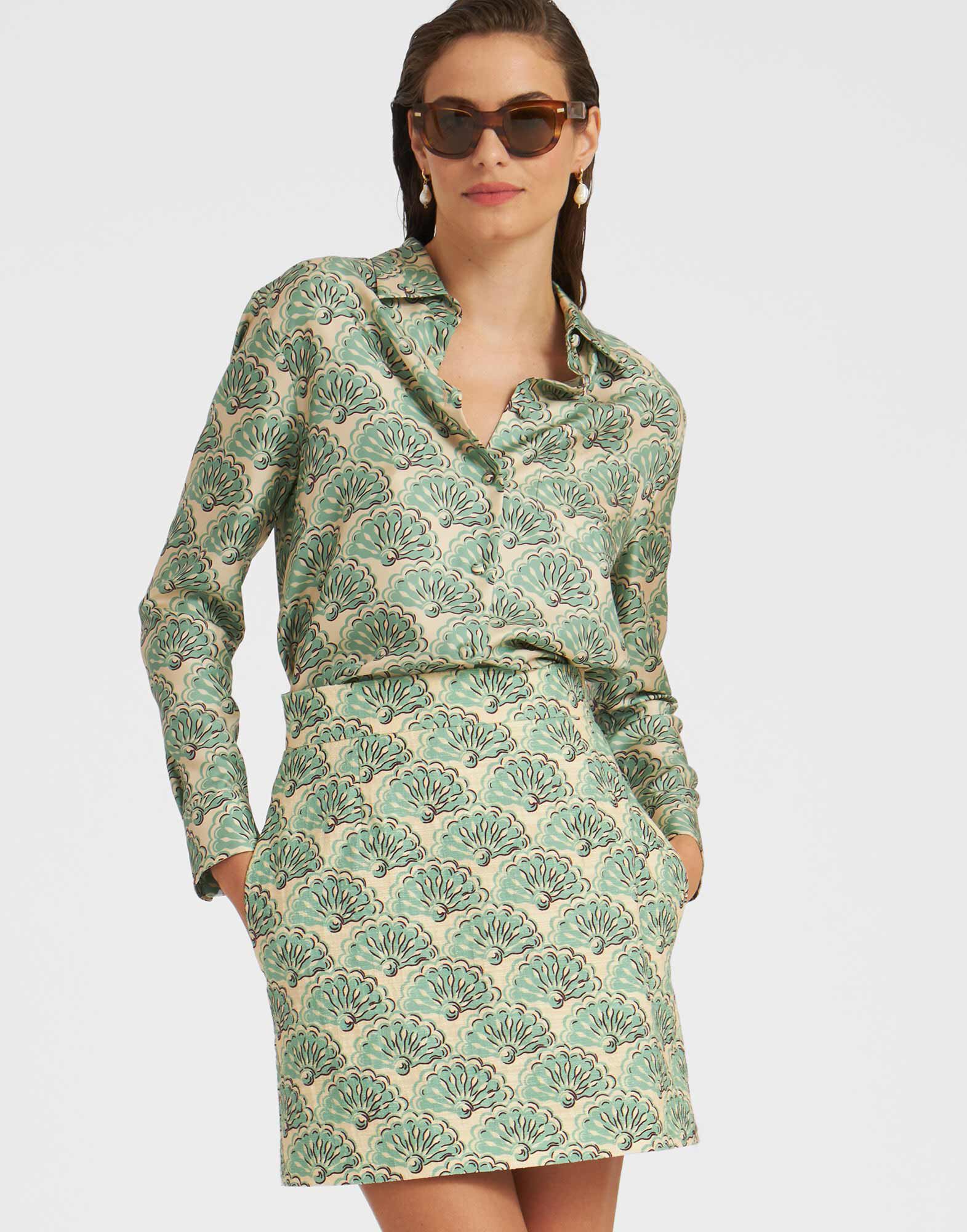 La DoubleJ Boy Shirt Fans Mint SHI0001SIL001FAN01GR11