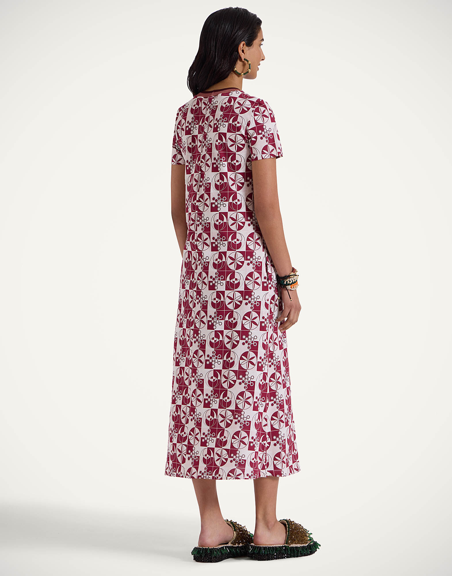 La DoubleJ Sporty Swing Dress Eclipse Burgundy DRE0247JER002ECL01RE02