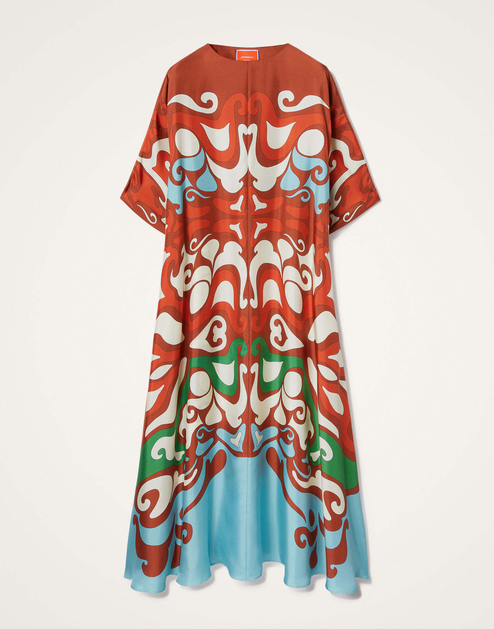 La DoubleJ Muumuu Dress Round Neck Phoenix Plac&eacute;e Light Blue DRE0574SIL006PHO01BU01