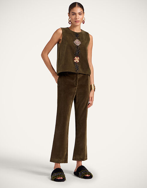 La DoubleJ 24/7 Pants Solid Moss Green TRO0069VEL011SOLIDGR14