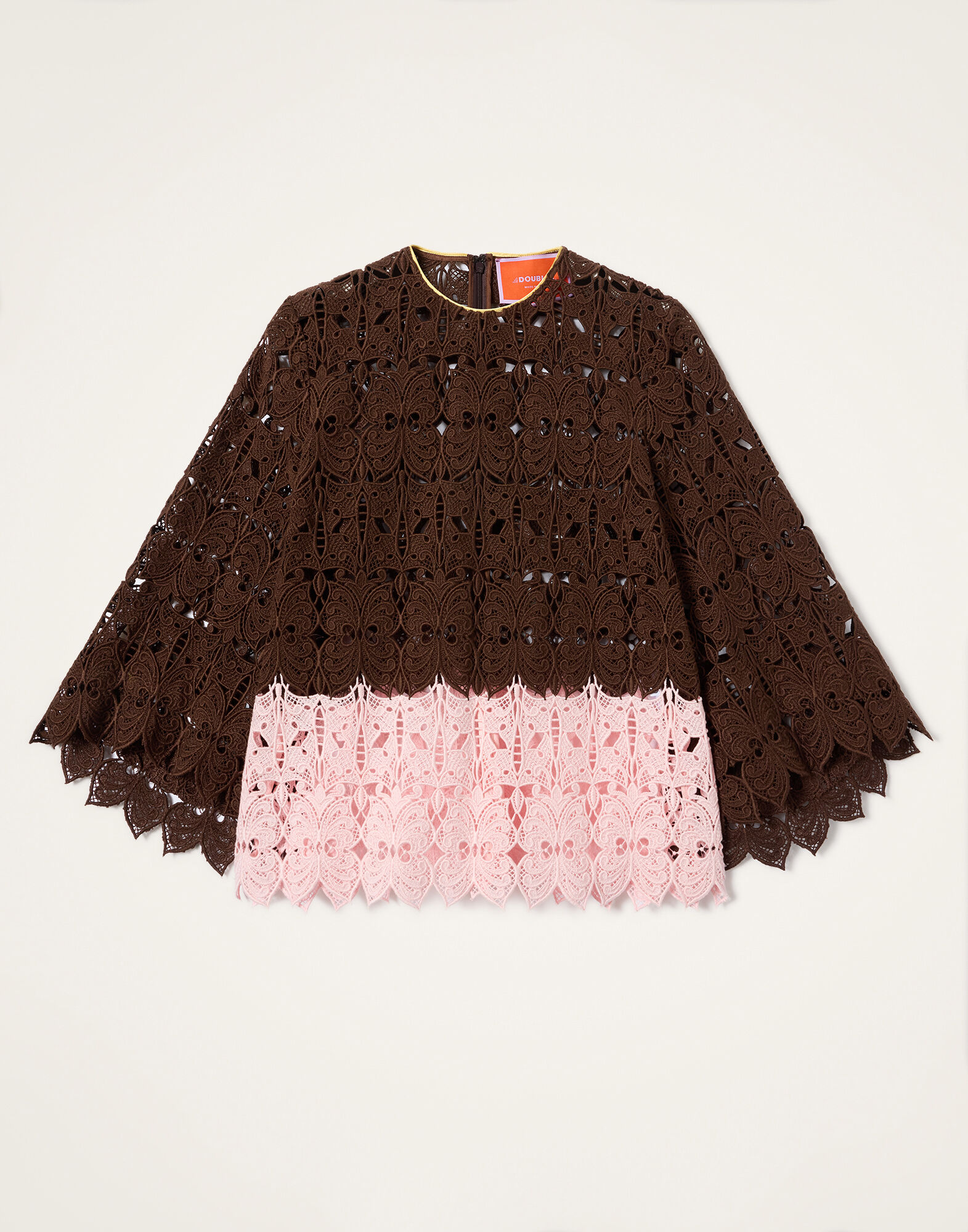 La DoubleJ Lacey Make An Exit Top Color Block Chocolate & Pink TOP0216LAC014BIC01BR07