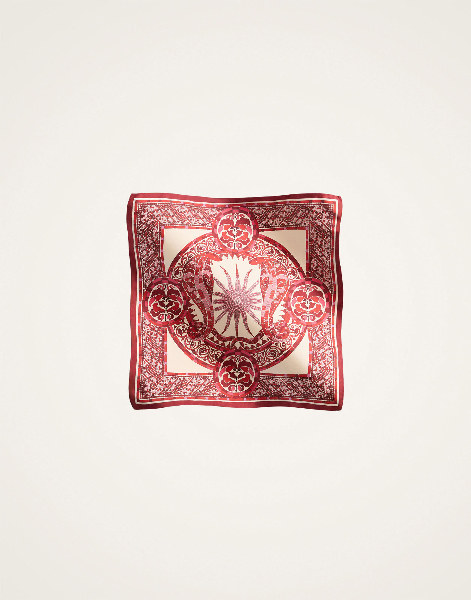 La DoubleJ Foulard 45 Cobra Plac&eacute;e Red SCA0065SIL006COB01RE01