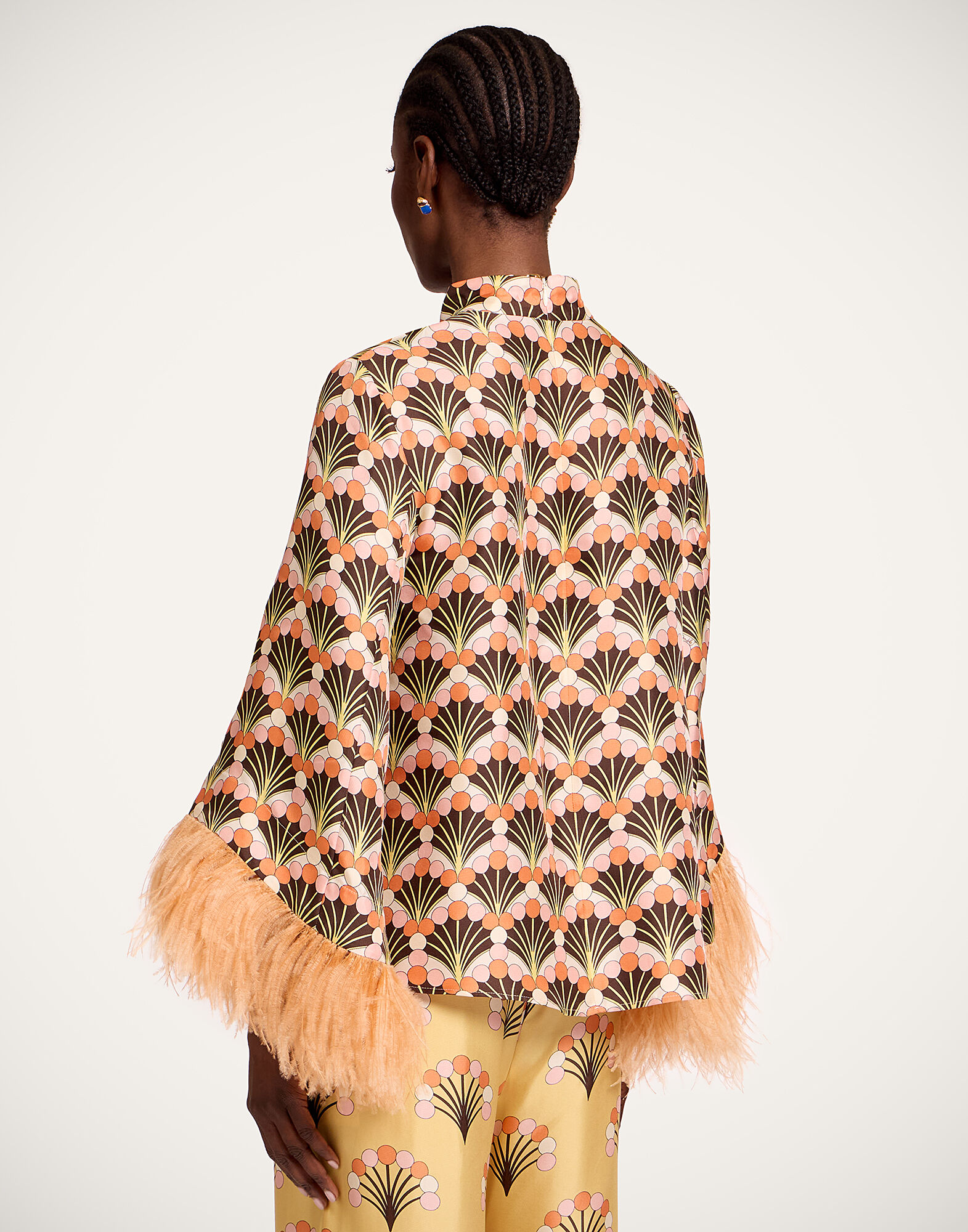 La DoubleJ Make An Exit Top Florette Fan Brown TOP0104SIL001FLF02BR02