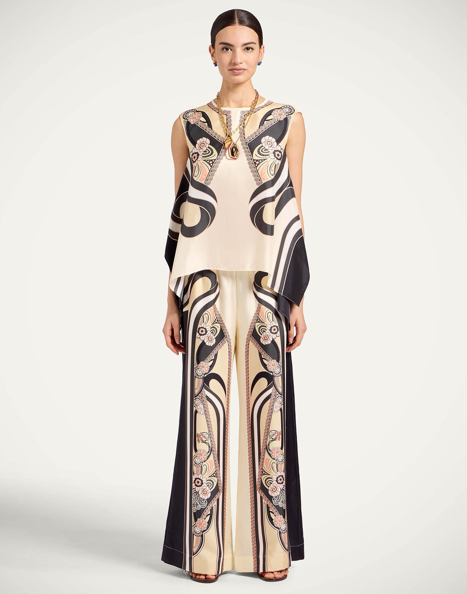 La DoubleJ Palazzo Pants Ambrosia Plac&eacute;e Pale Pink TRO0026SIL006AMB03PI02