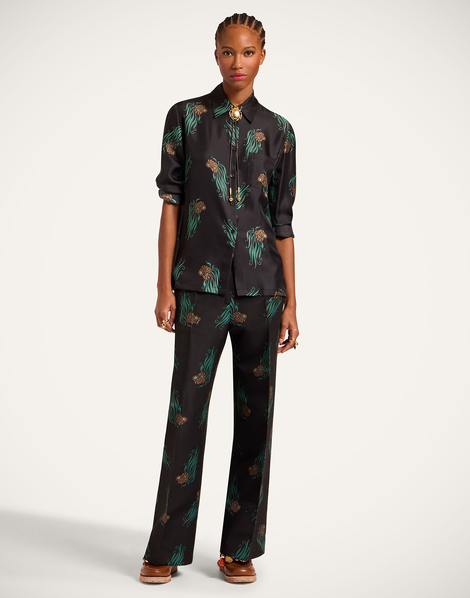 La DoubleJ Boy Shirt Lemuria Black SHI0001SIL001LEM01BL01