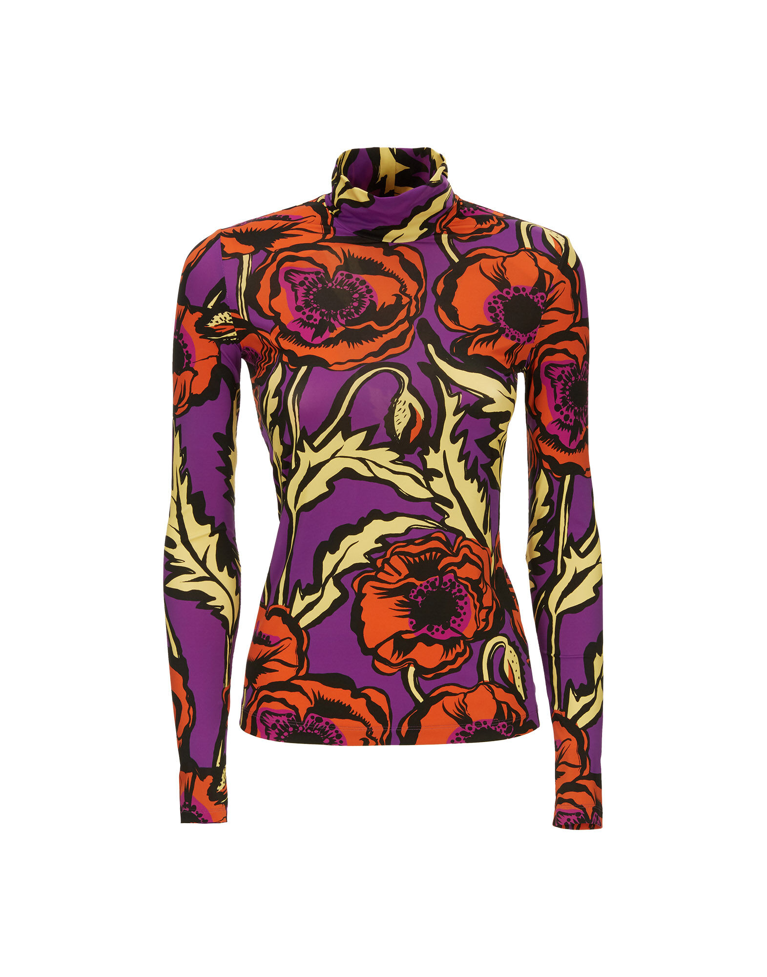LaDoubleJ Turtleneck Big Blooms Viola SHI0030JER005PFI0004