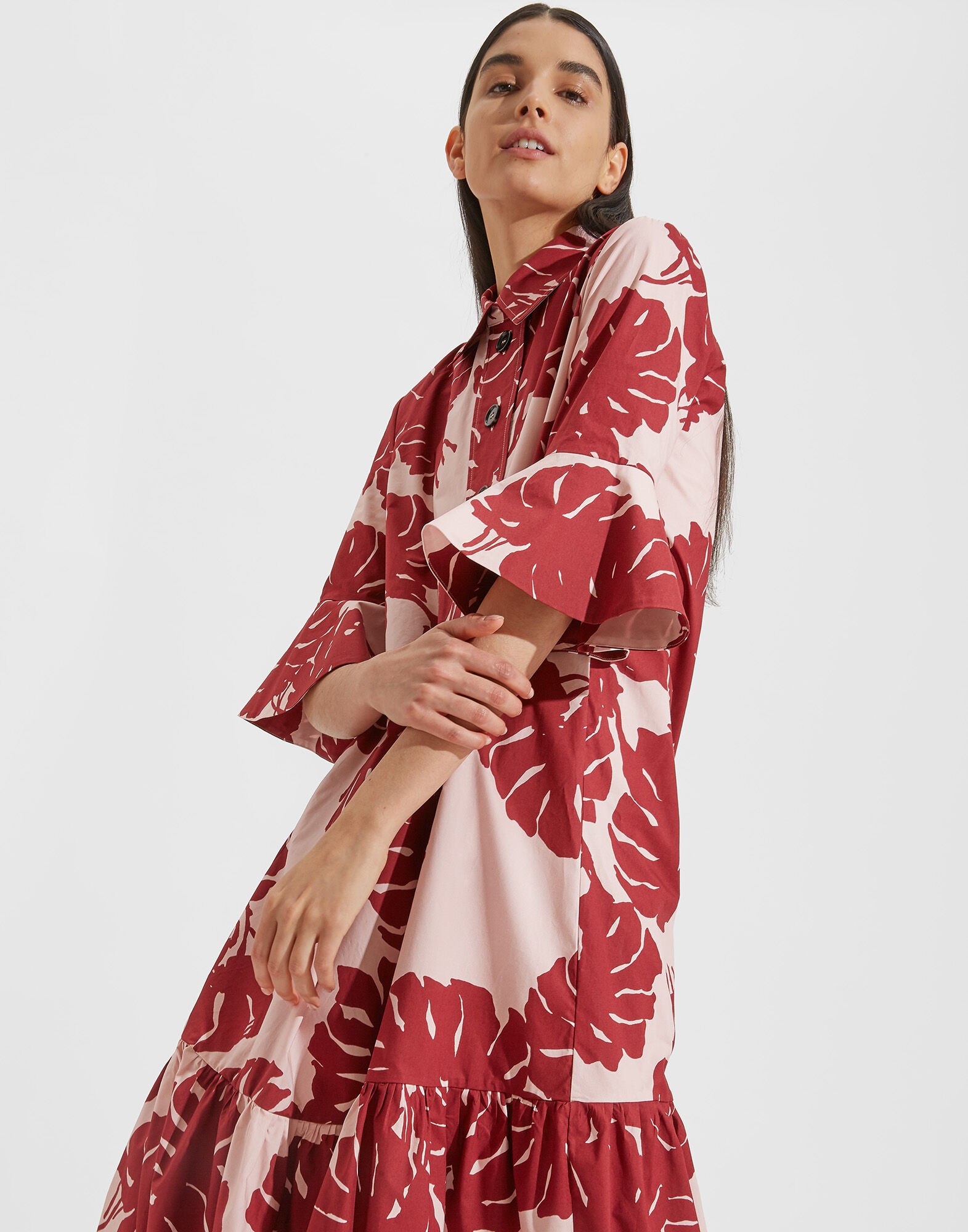 LaDoubleJ Artemis Dress Monstera Rosa DRE0176COT001MON0002