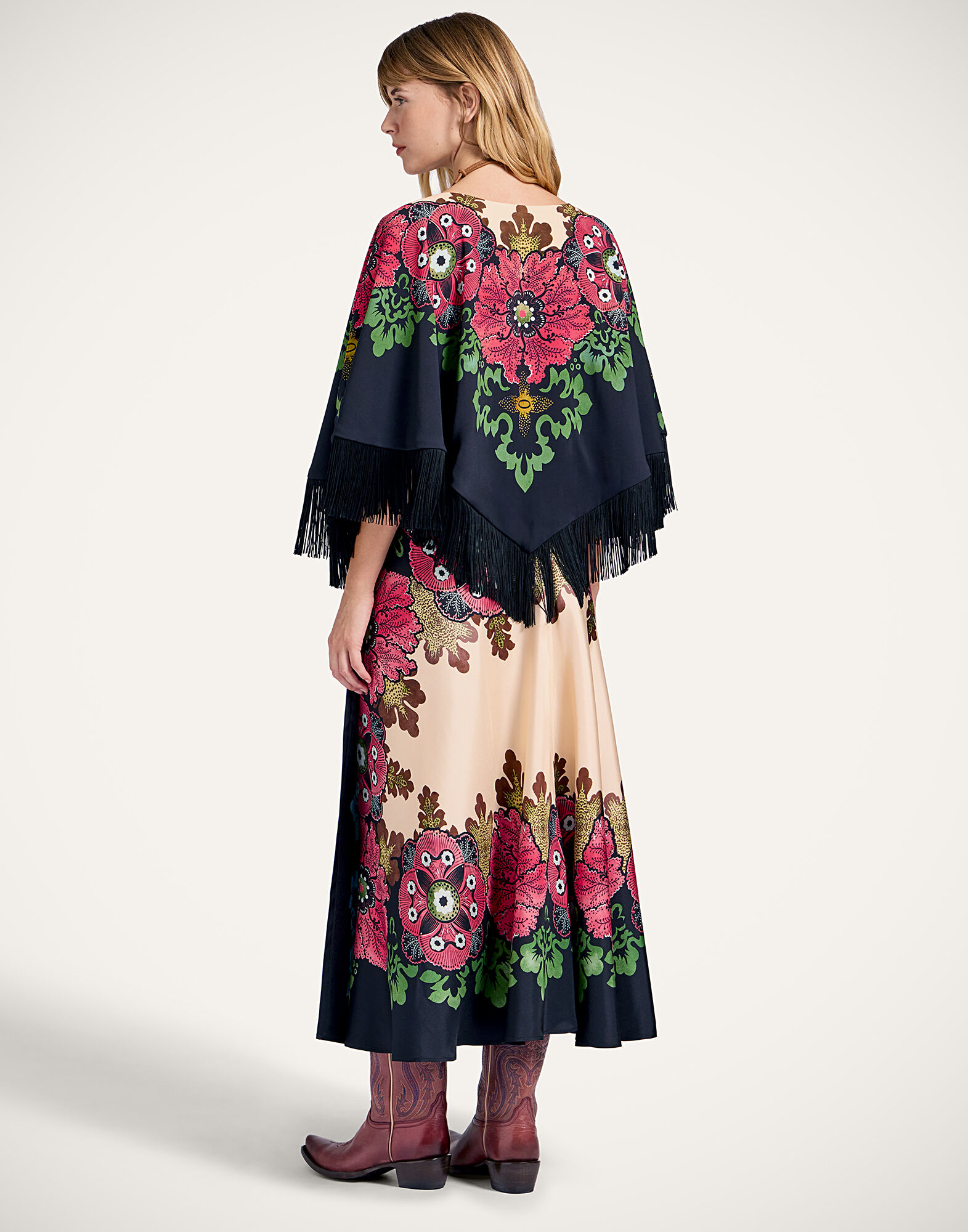 La DoubleJ Sarong Skirt Bounty Plac&eacute;e Red SKI0122SIL006BOU01RE01