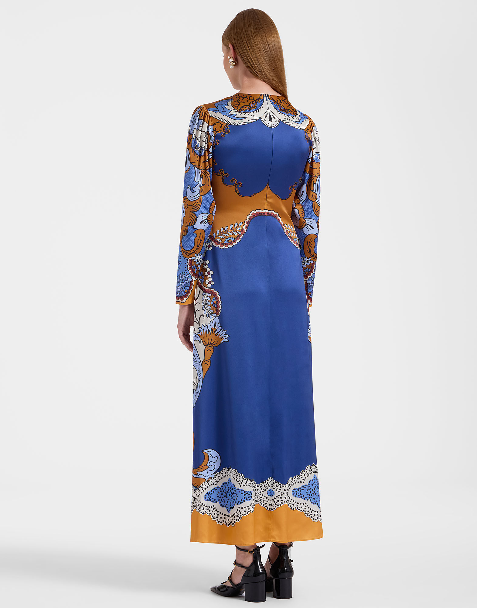 La DoubleJ Clingy Swing Dress Portal Plac&eacute;e Light Blue DRE0762VIS023POR02BU01