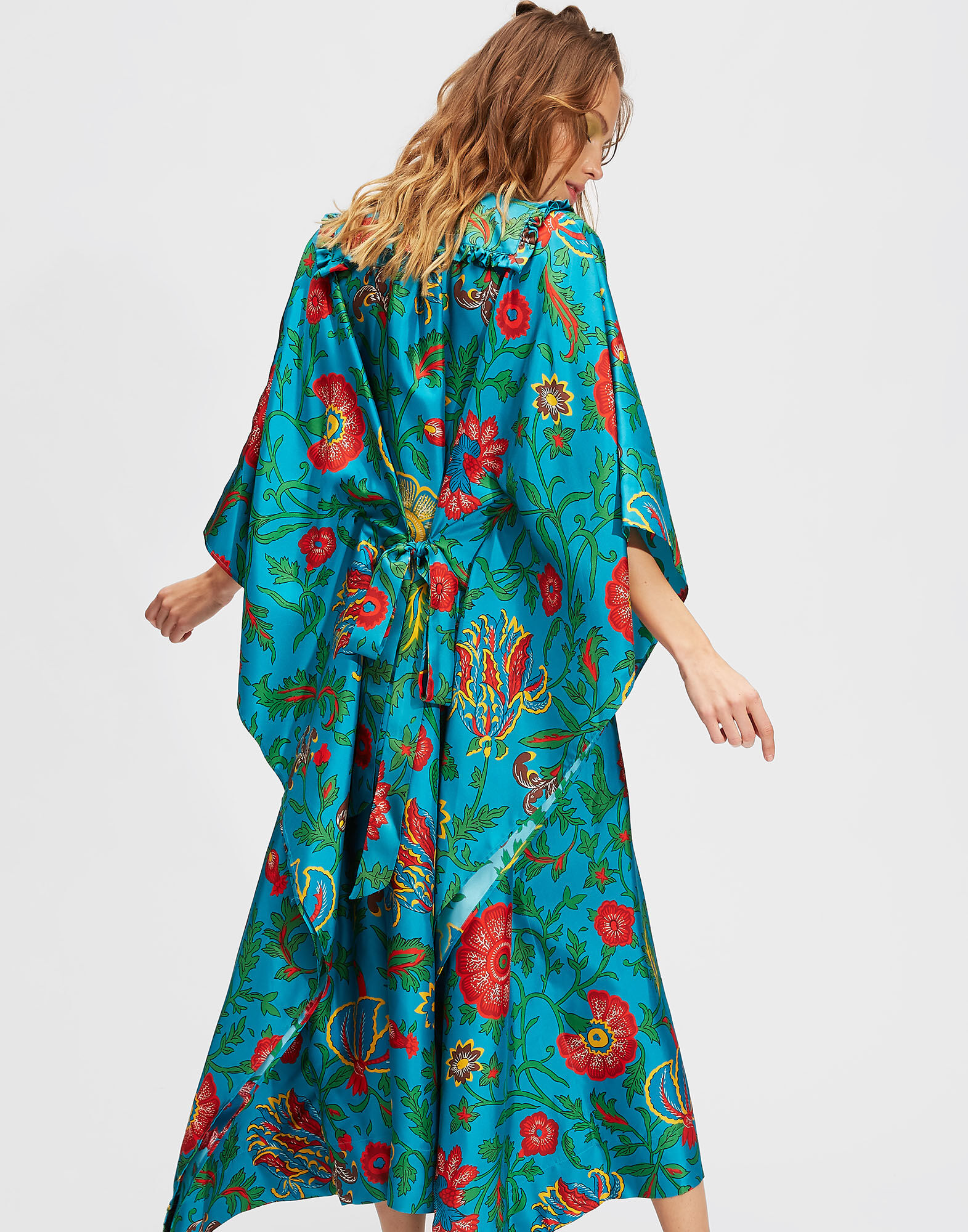 LaDoubleJ Talitha Kaftan Dragon Flower Turchese DRE0048SIL001DRA0005