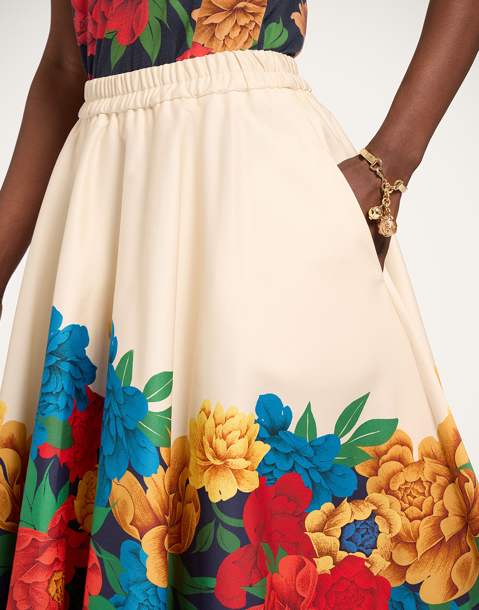 La DoubleJ Ballerina Skirt Princess Peony Plac&eacute;e Ivory SKI0199COT094PPE02WH04