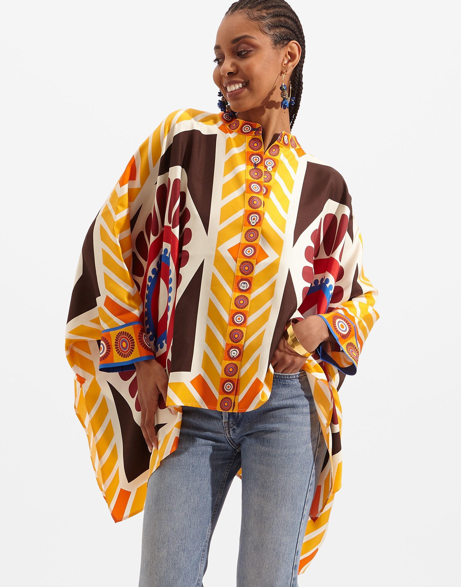 La DoubleJ Foulard Shirt Solar Plac&eacute;e SHI0059SIL006SOL0002