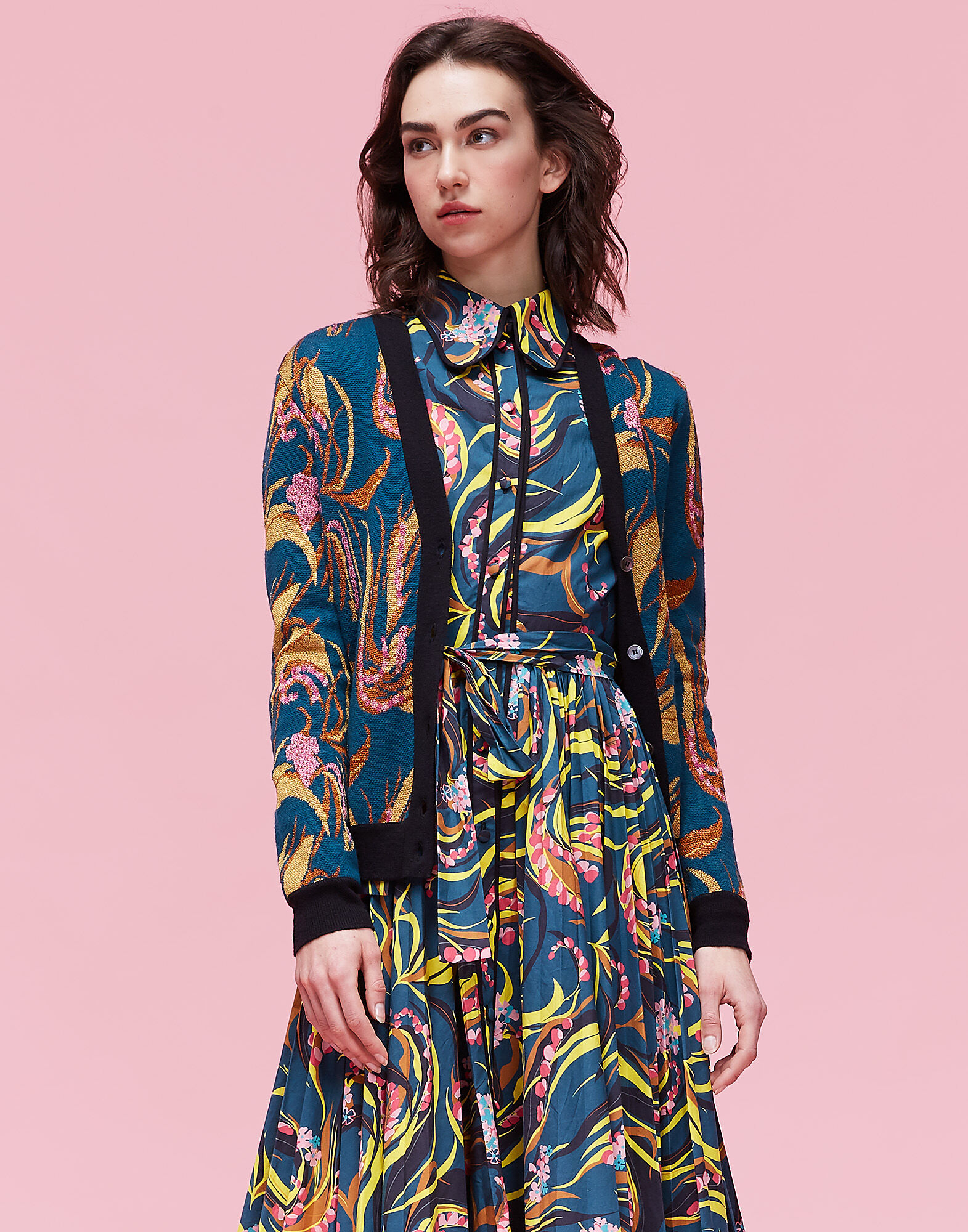 LaDoubleJ Cardigan Windy Flowers Blu PUL0016KNI011WIN0002