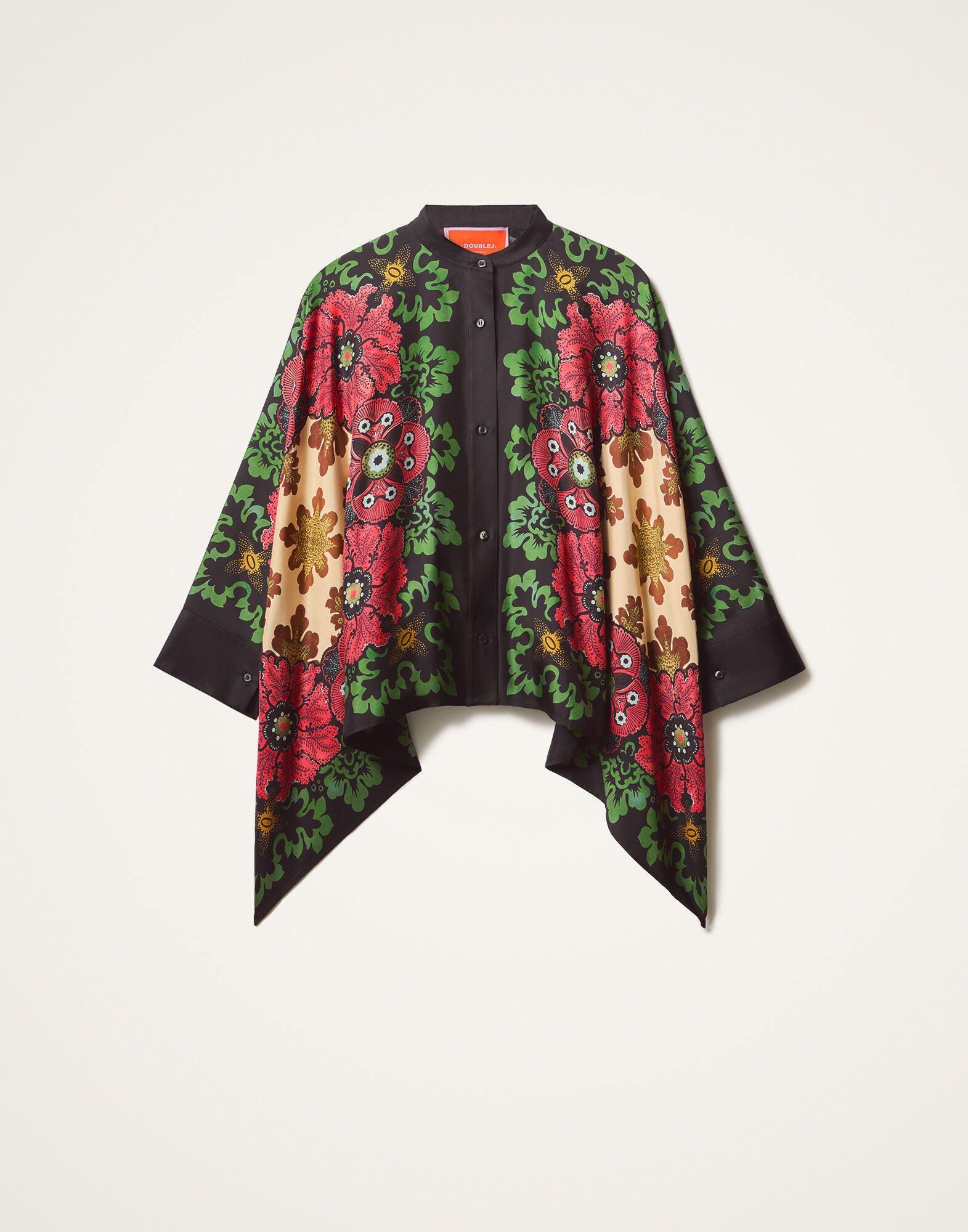 La DoubleJ Foulard Shirt Bounty Plac&eacute;e Red SHI0059SIL006BOU01RE01