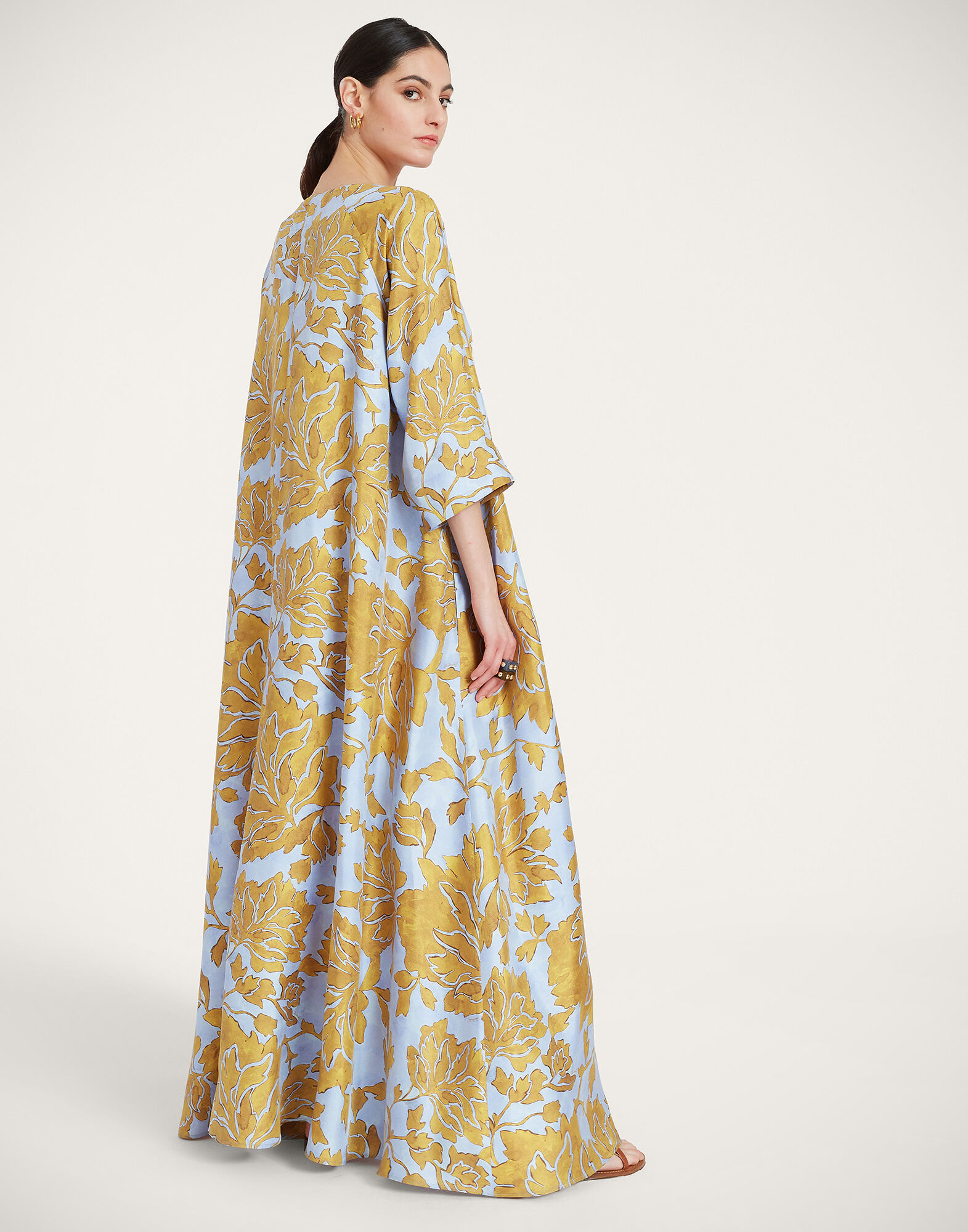 La DoubleJ Muumuu Dress Round Neck Tangle Light Blue DRE0370SIL001TAN01BU01