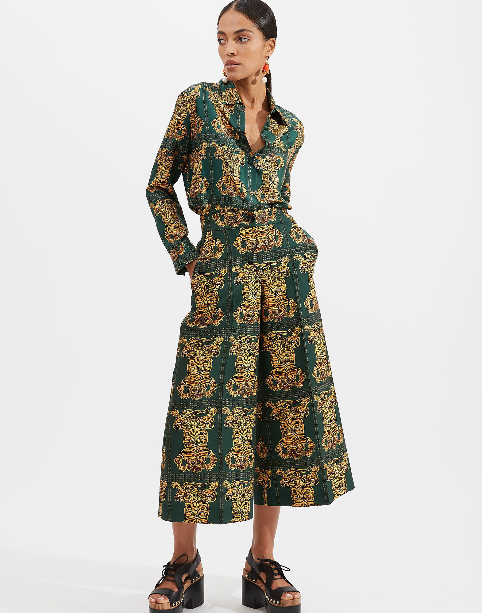 La DoubleJ Boy Shirt Tiger Tiles SHI0001SIL001TIG0003