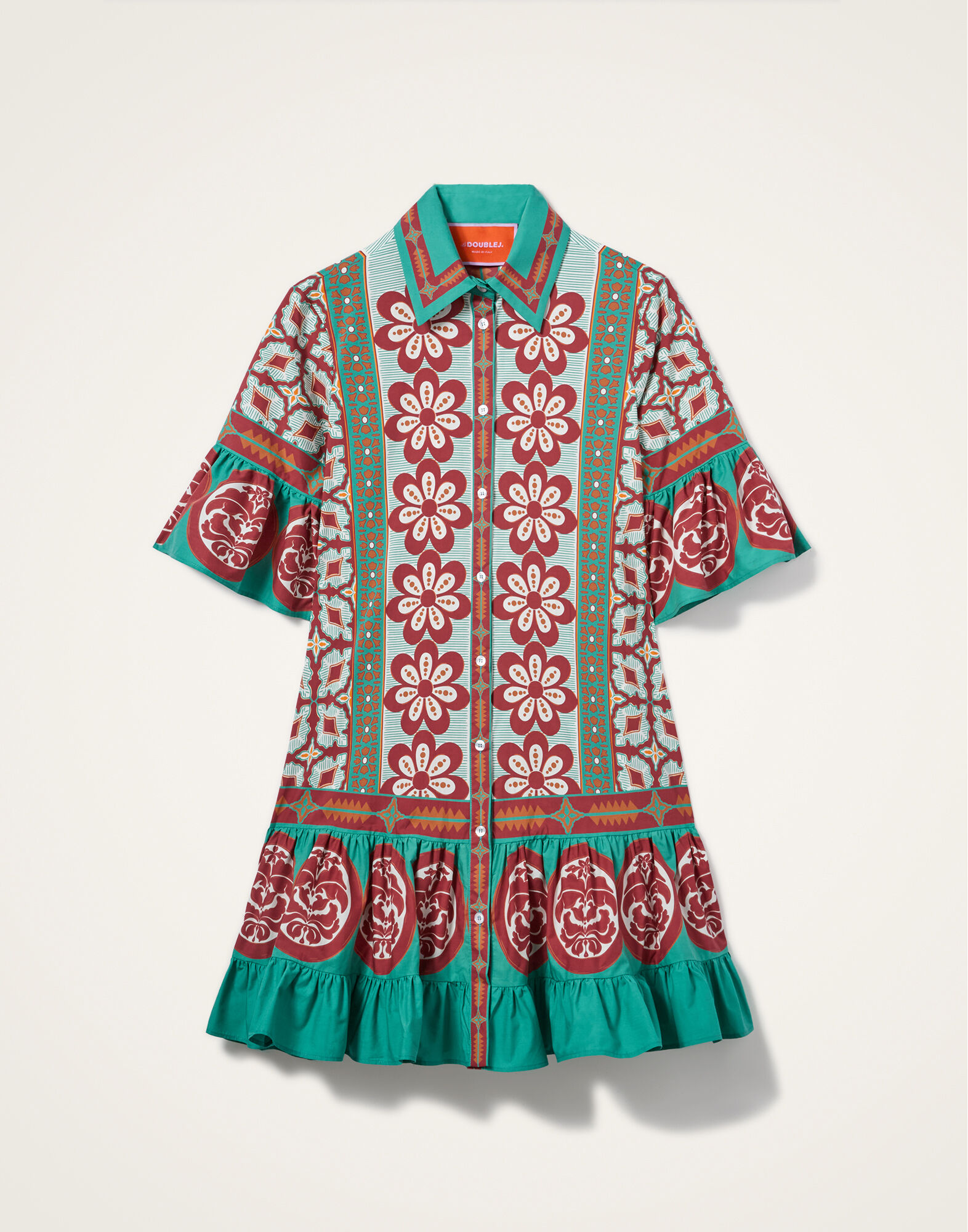 La DoubleJ Choux Dress Pagoda Plac&eacute;e Rust DRE0205COT015PAG01OR04