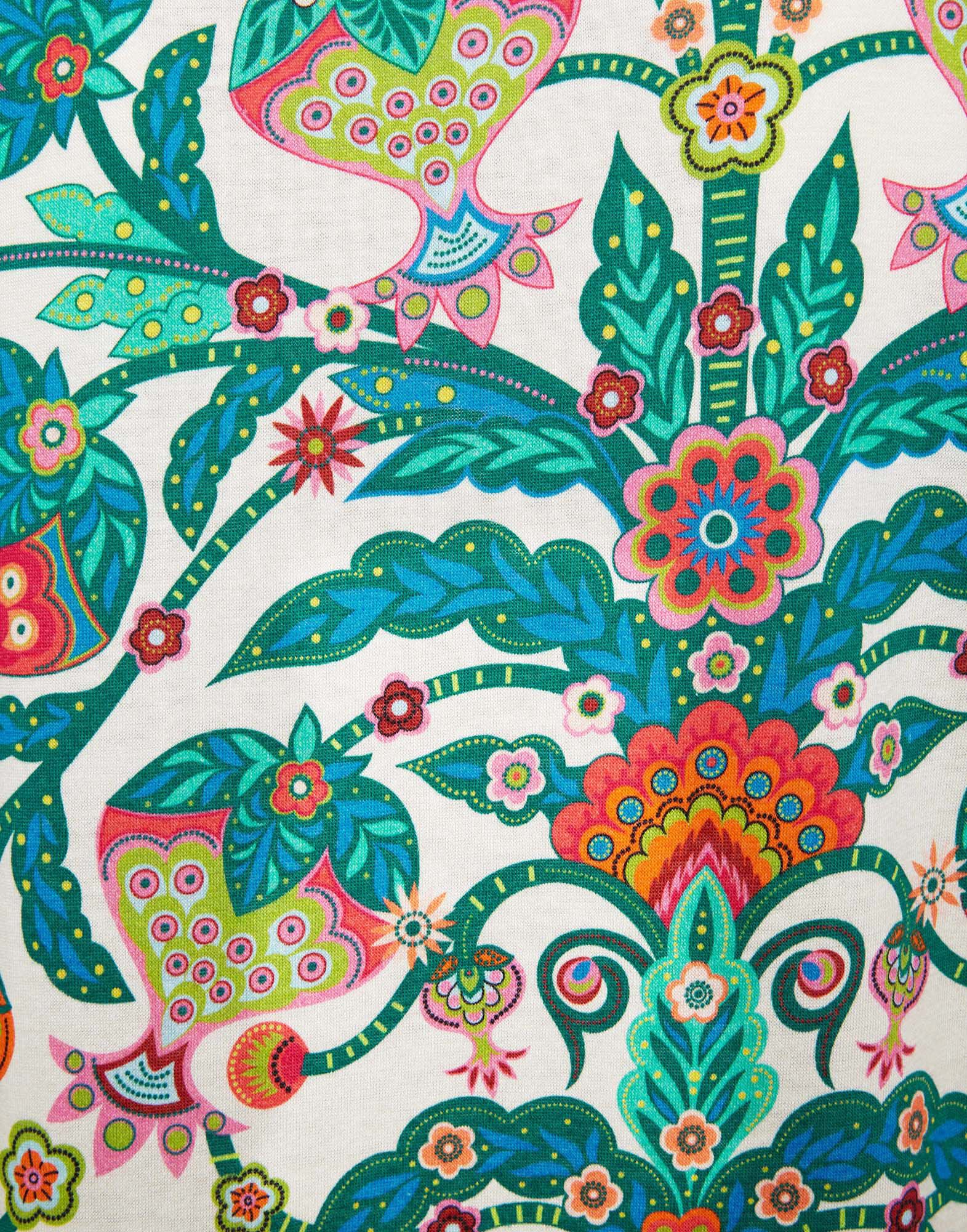 LaDoubleJ Tie Dress Tree Of Life Bianco DRE0241JER002TFL0001