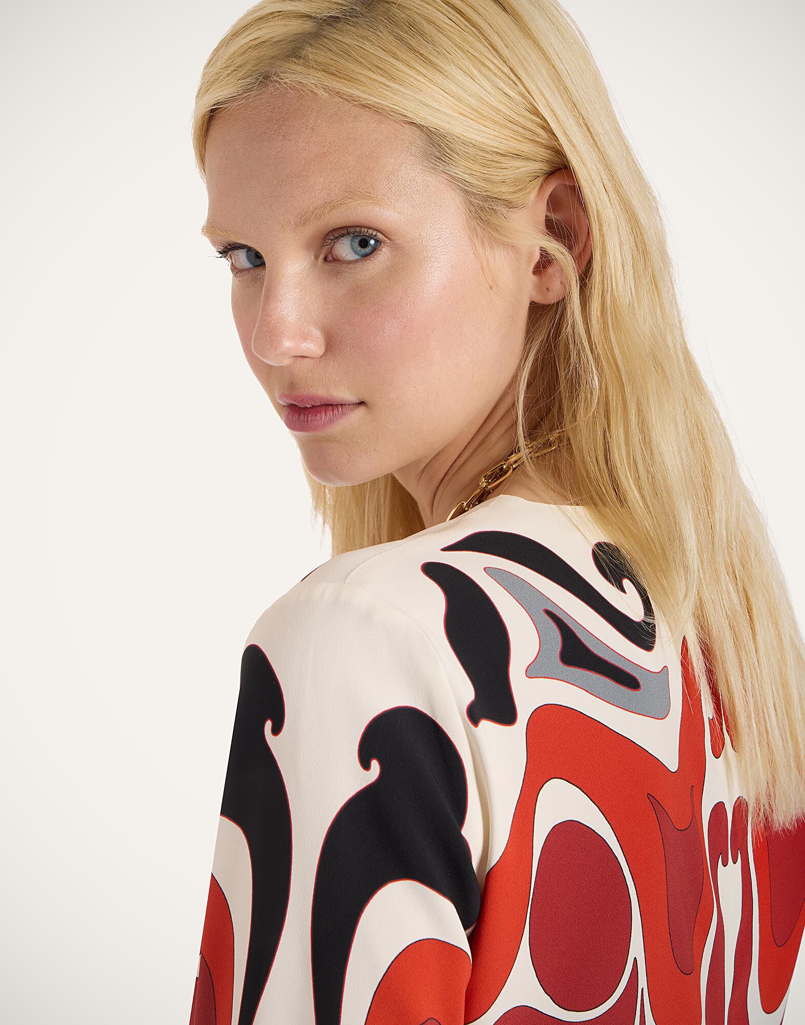 La DoubleJ Mini Supremes Swing Dress Phoenix Plac&eacute;e Ivory DRE0619VIS011PHO01WH04