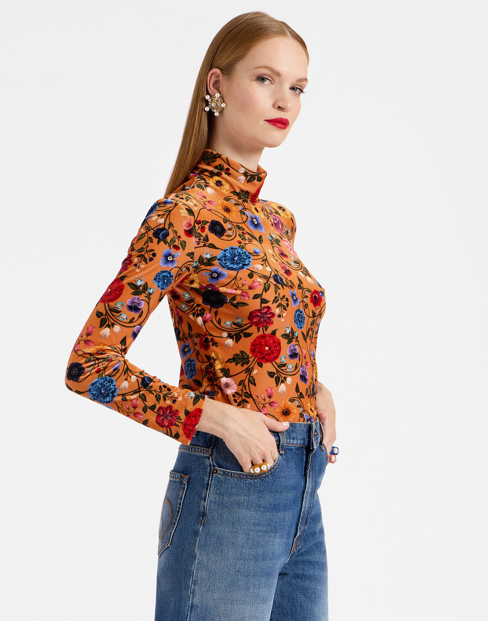 La DoubleJ Turtleneck Botticelli Rust SHI0030VEL006CEL01OR04