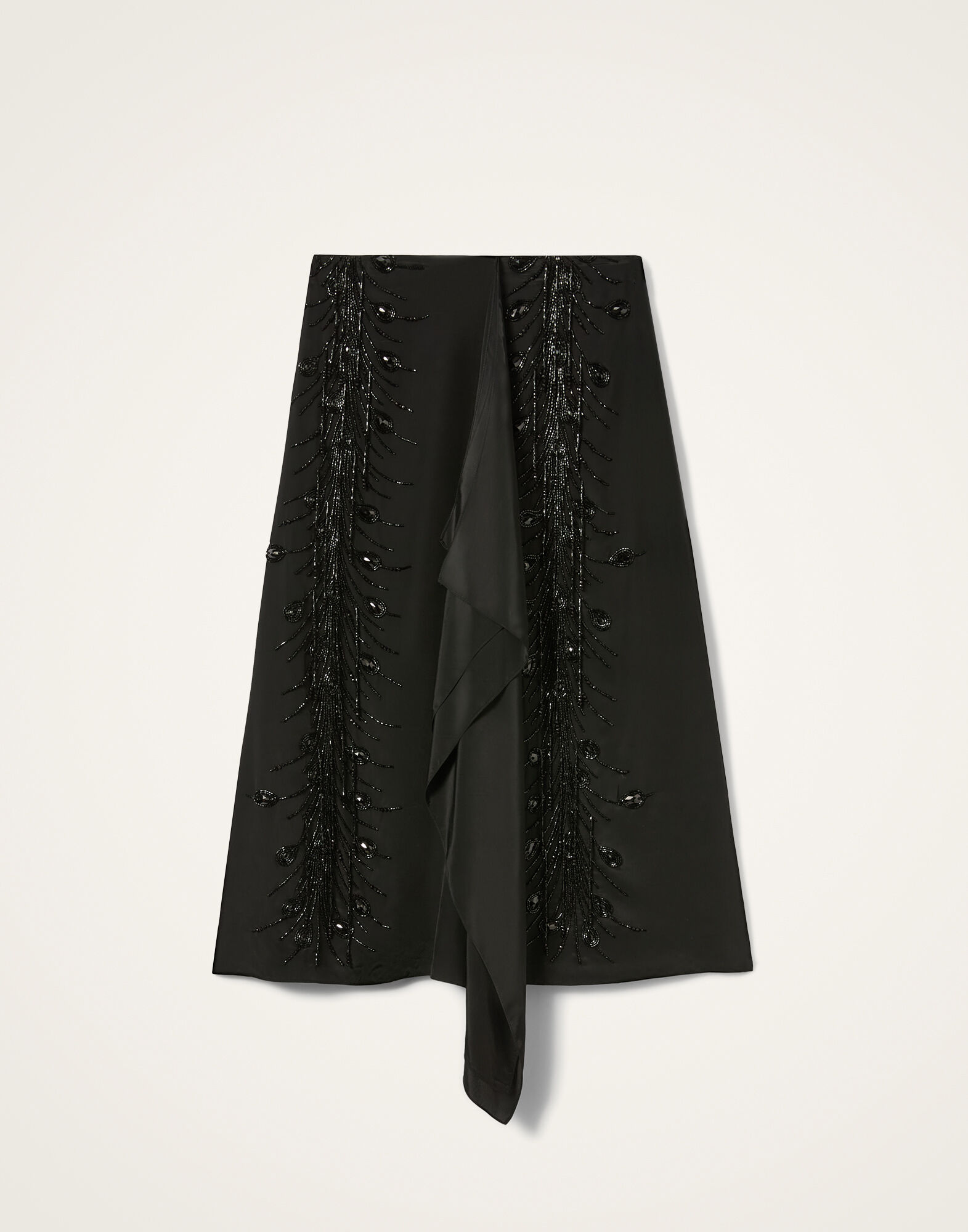 La DoubleJ Scarf Skirt Solid Black SKI0186EMB146PEA03BL01